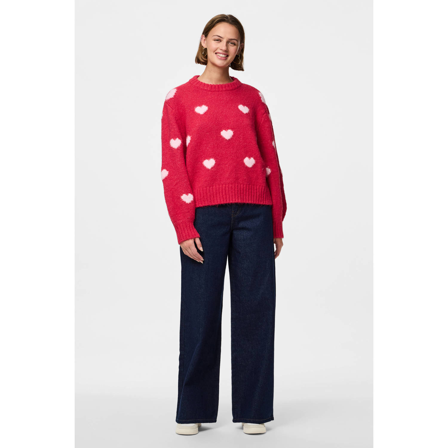 Pieces Rina Heart Knit Sweater Dames