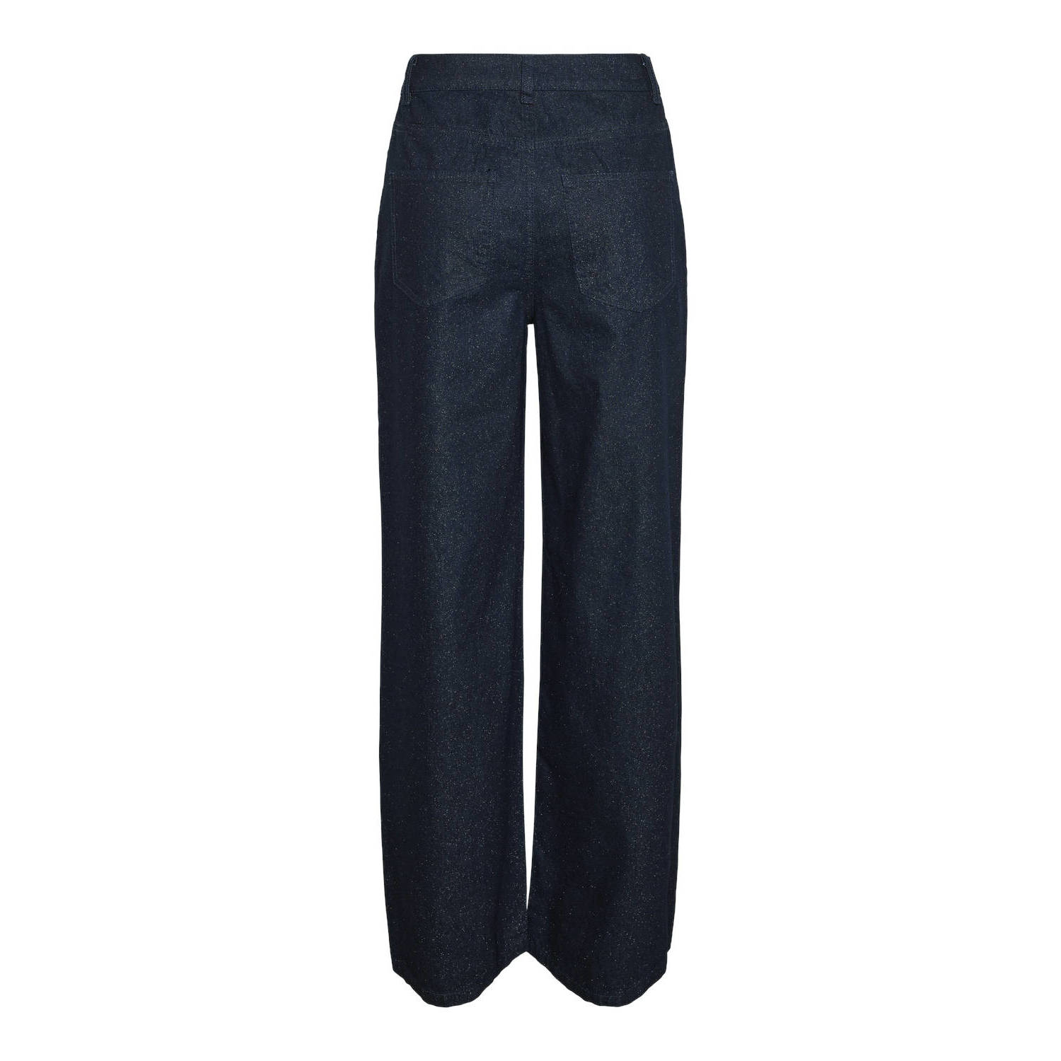 PIECES high waist wide leg jeans PCREVIN dark blue denim