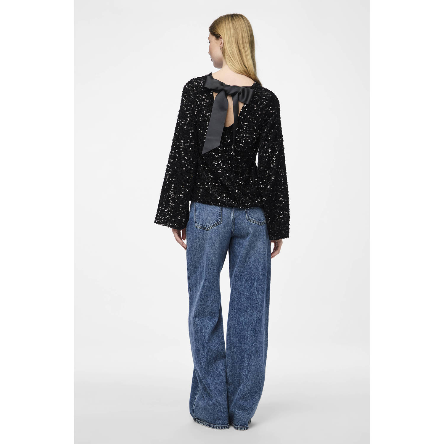 PIECES blousetop PCKAM met open rug