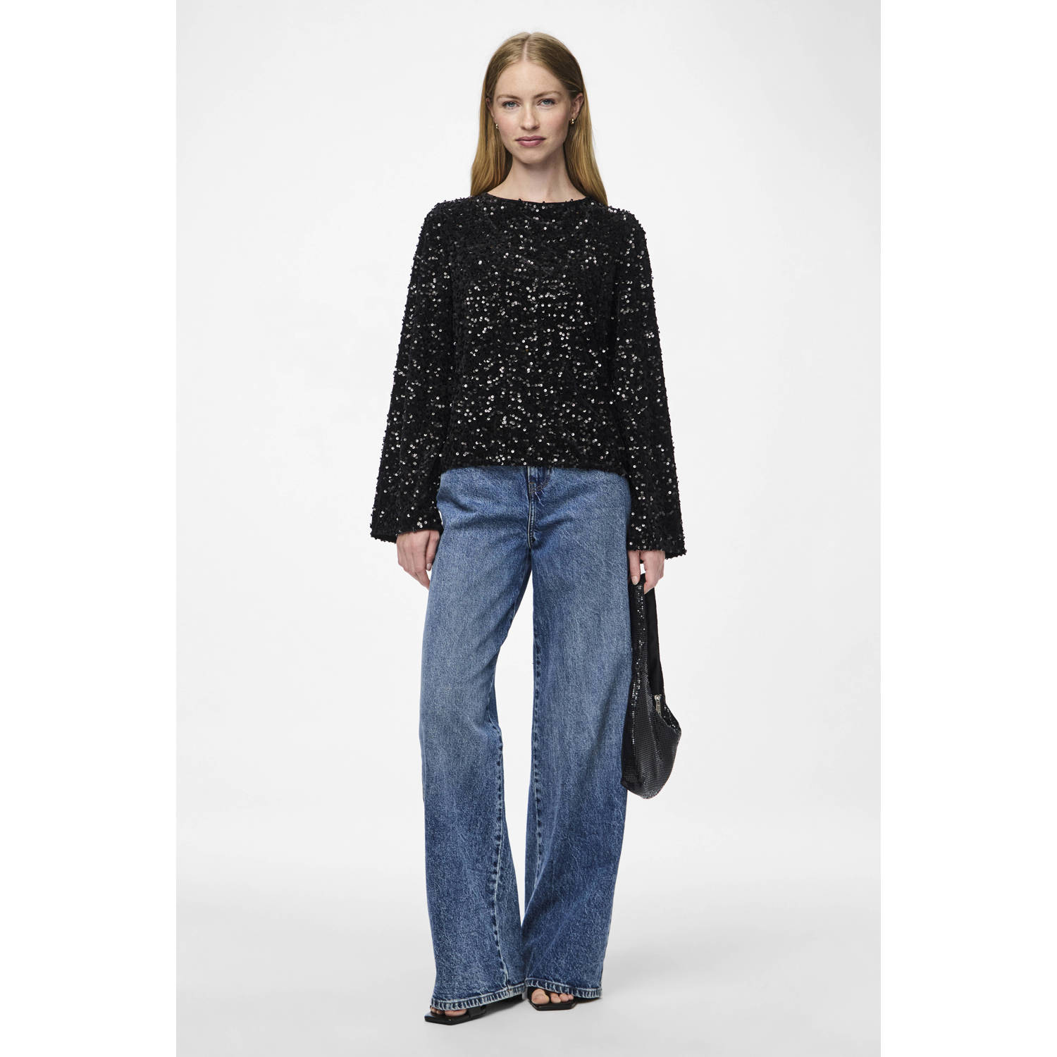 PIECES blousetop PCKAM met open rug