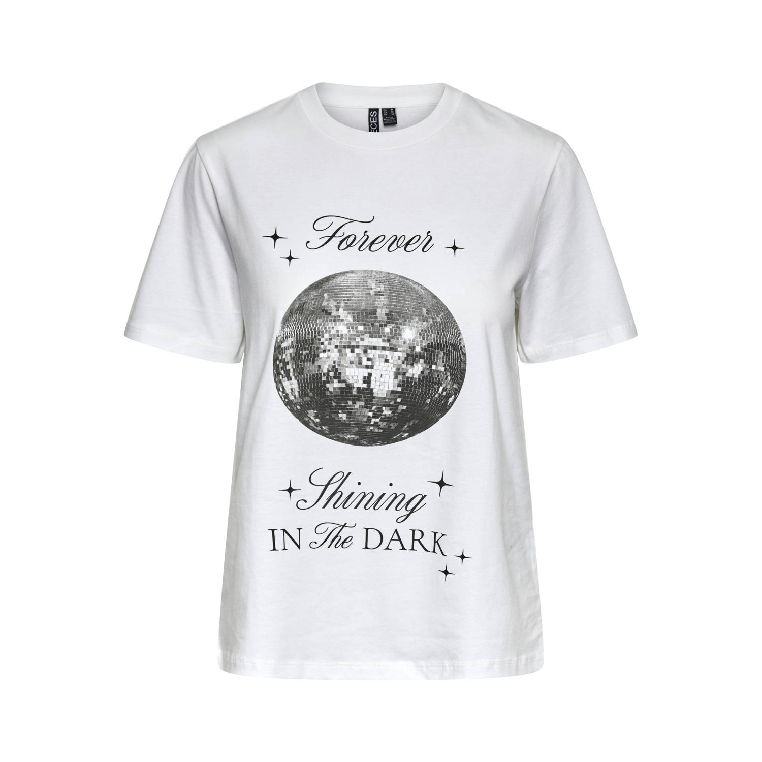 PIECES T-shirt met printopdruk wit PCRONDA