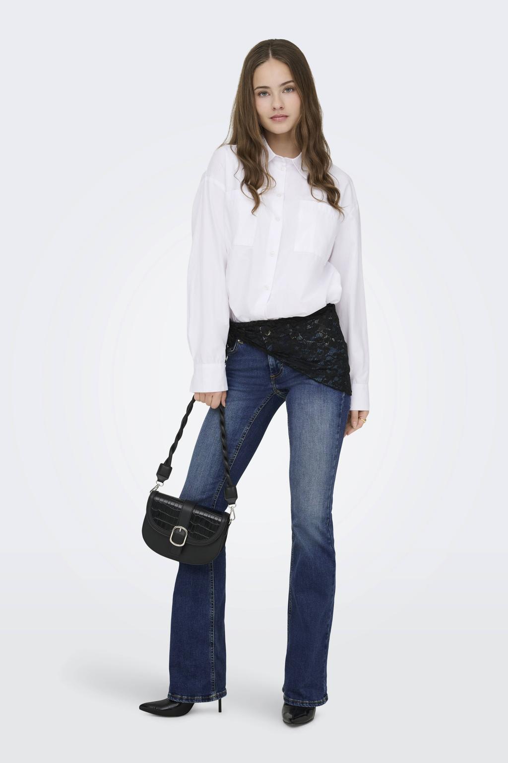 ONLY low waist flared jeans ONLBLUSH dark blue denim