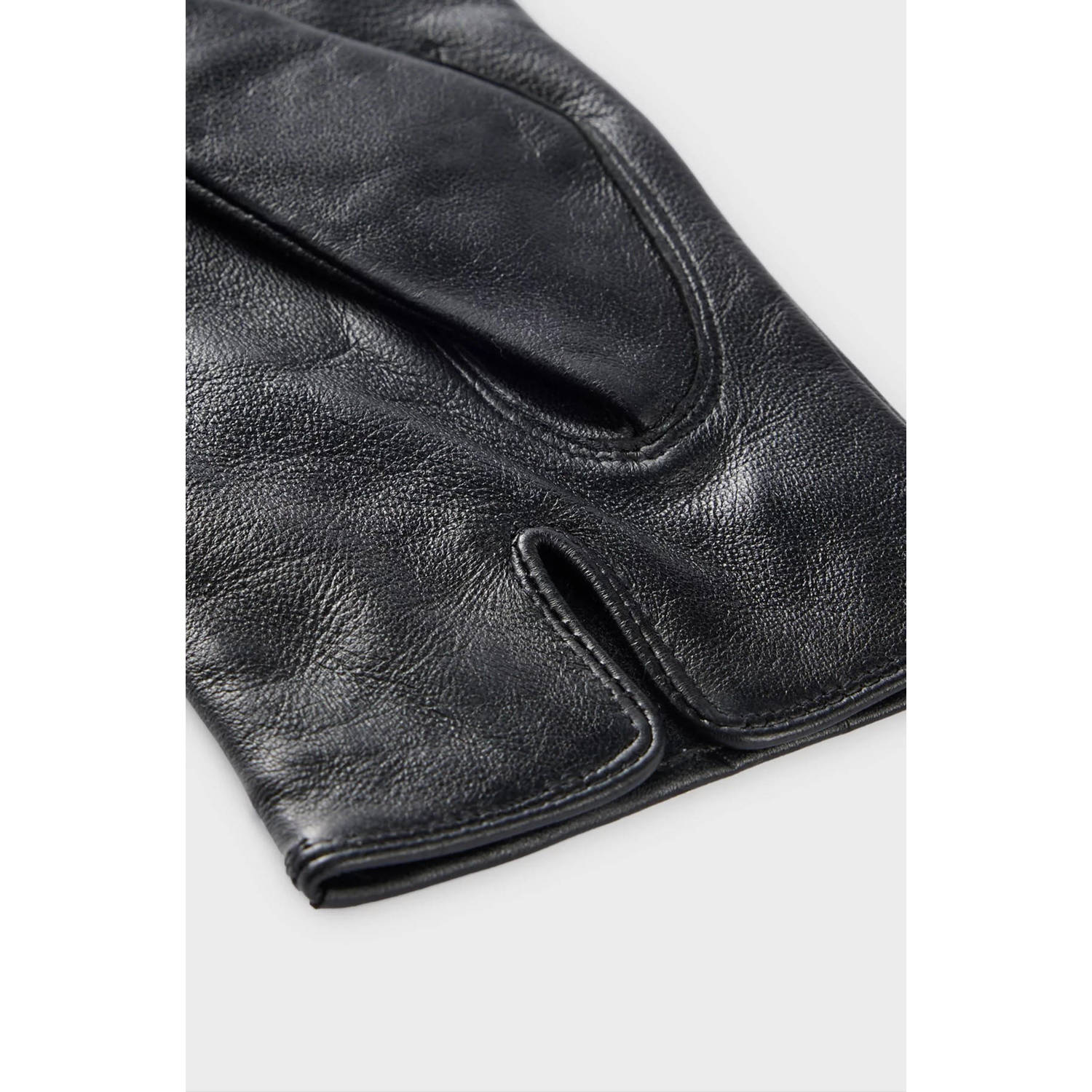 BOSS leren handschoenen zwart