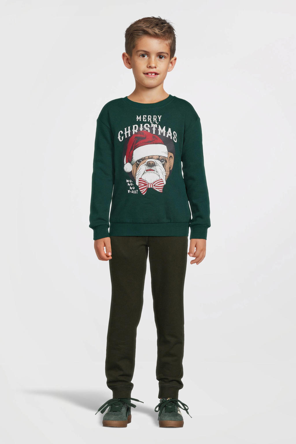 NAME IT KIDS regular fit broek NKMSWEAT donker olijfgroen