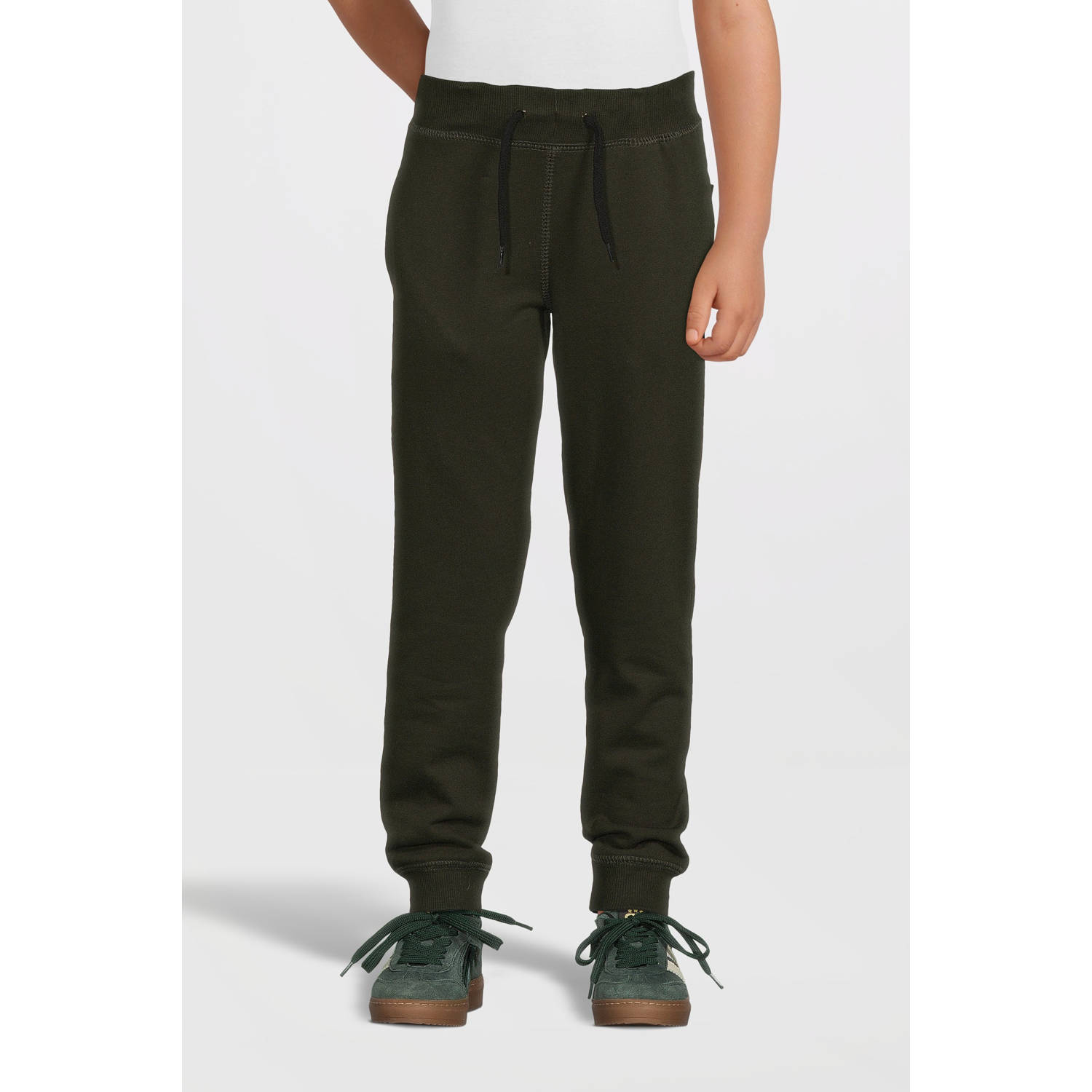 NAME IT KIDS regular fit broek NKMSWEAT donker olijfgroen