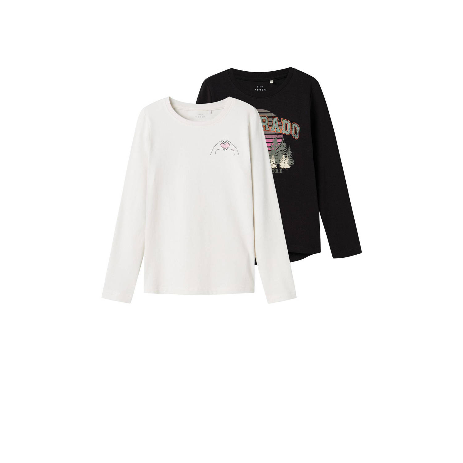 Name It Shirt met lange mouwen NKFVIX 2P LS TOP (Set van 2)