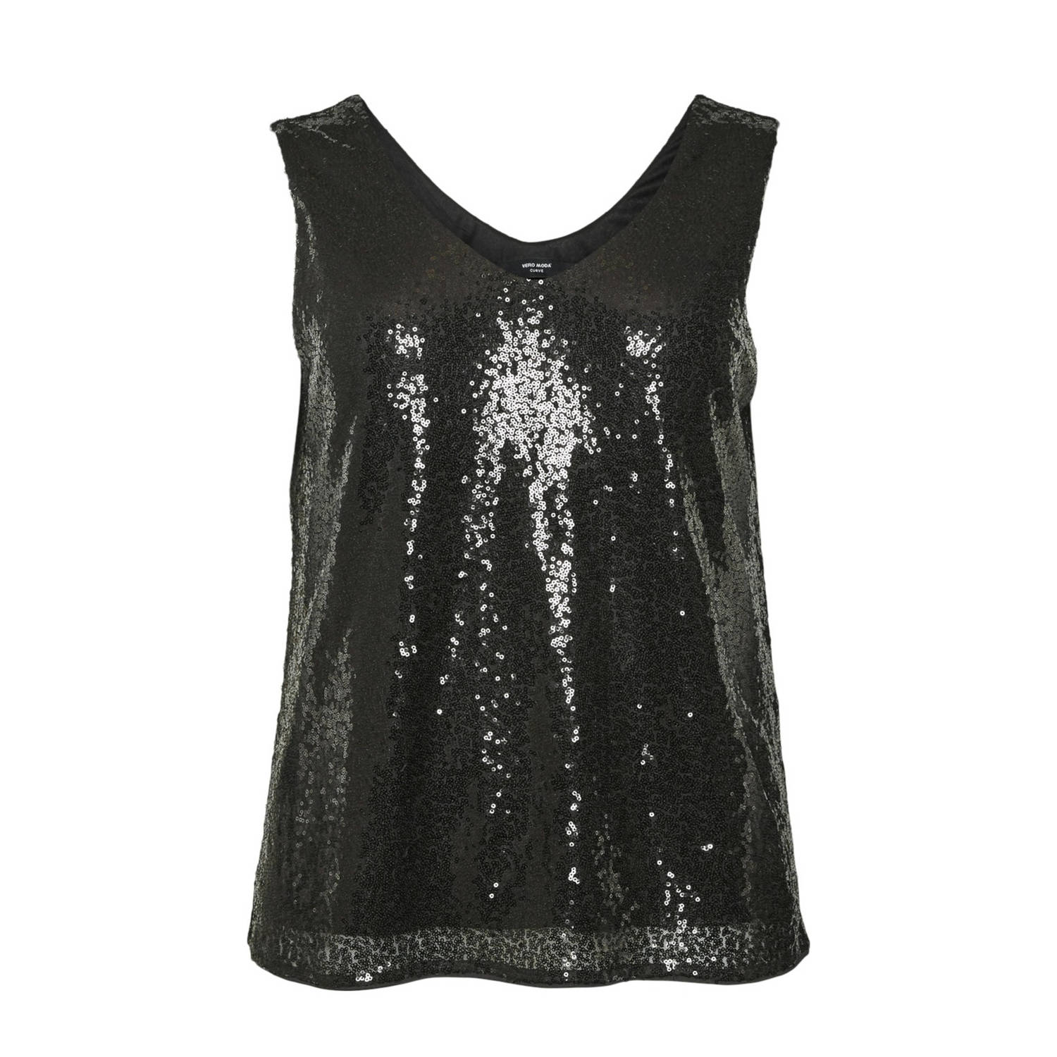 VERO MODA CURVE top VMCKAJE met pailletten zwart