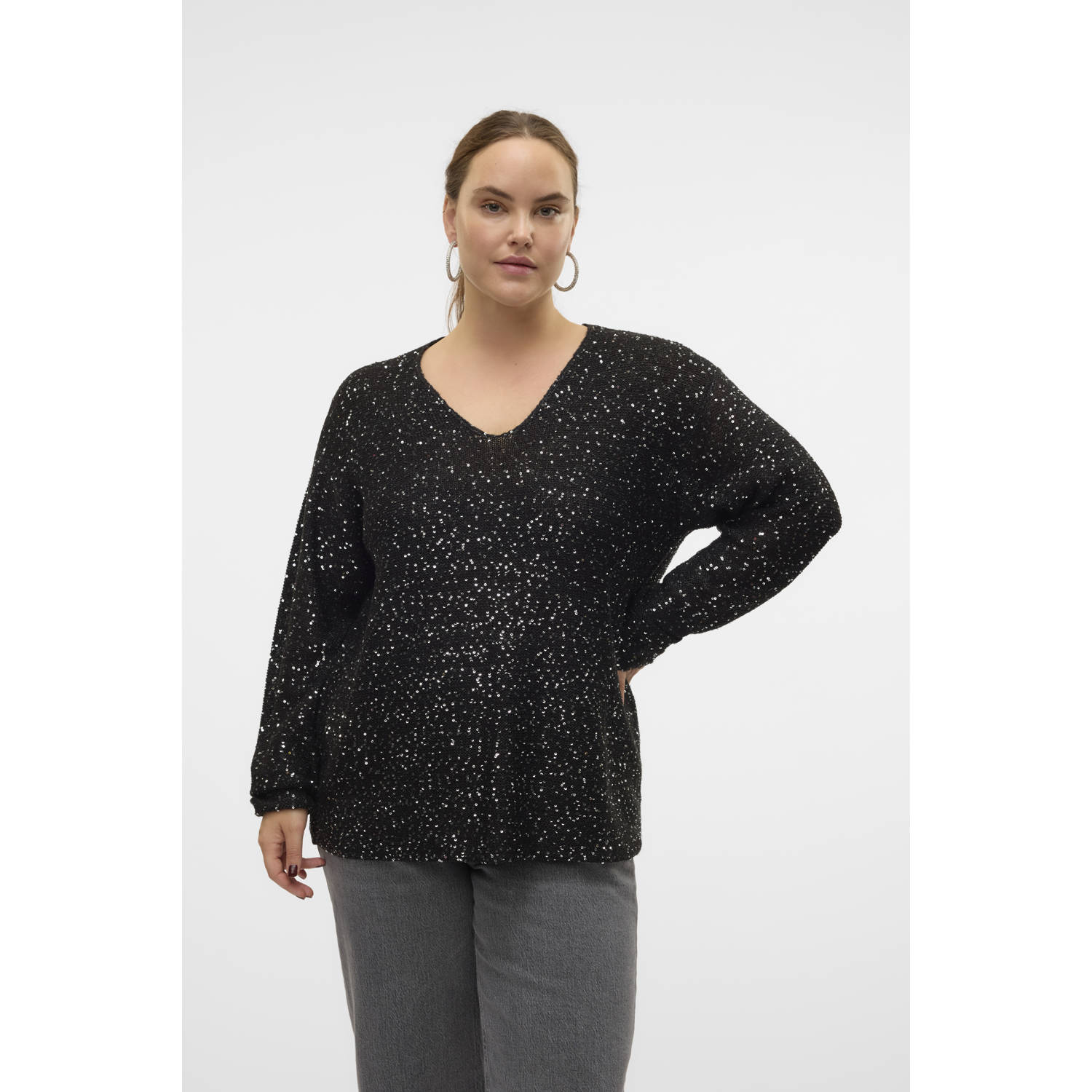 VERO MODA CURVE pullover zwart