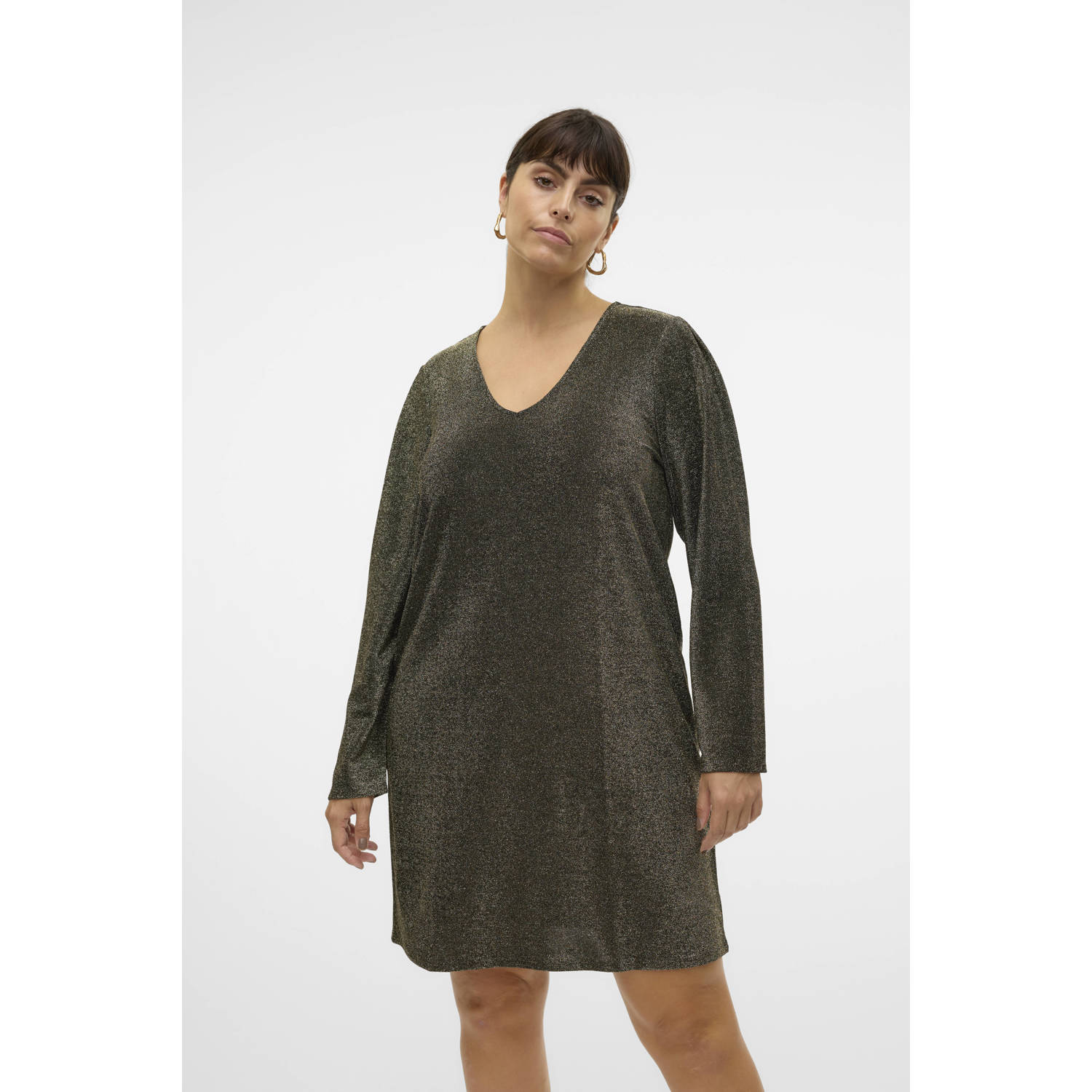 VERO MODA CURVE jurk VMCROXANNE goud