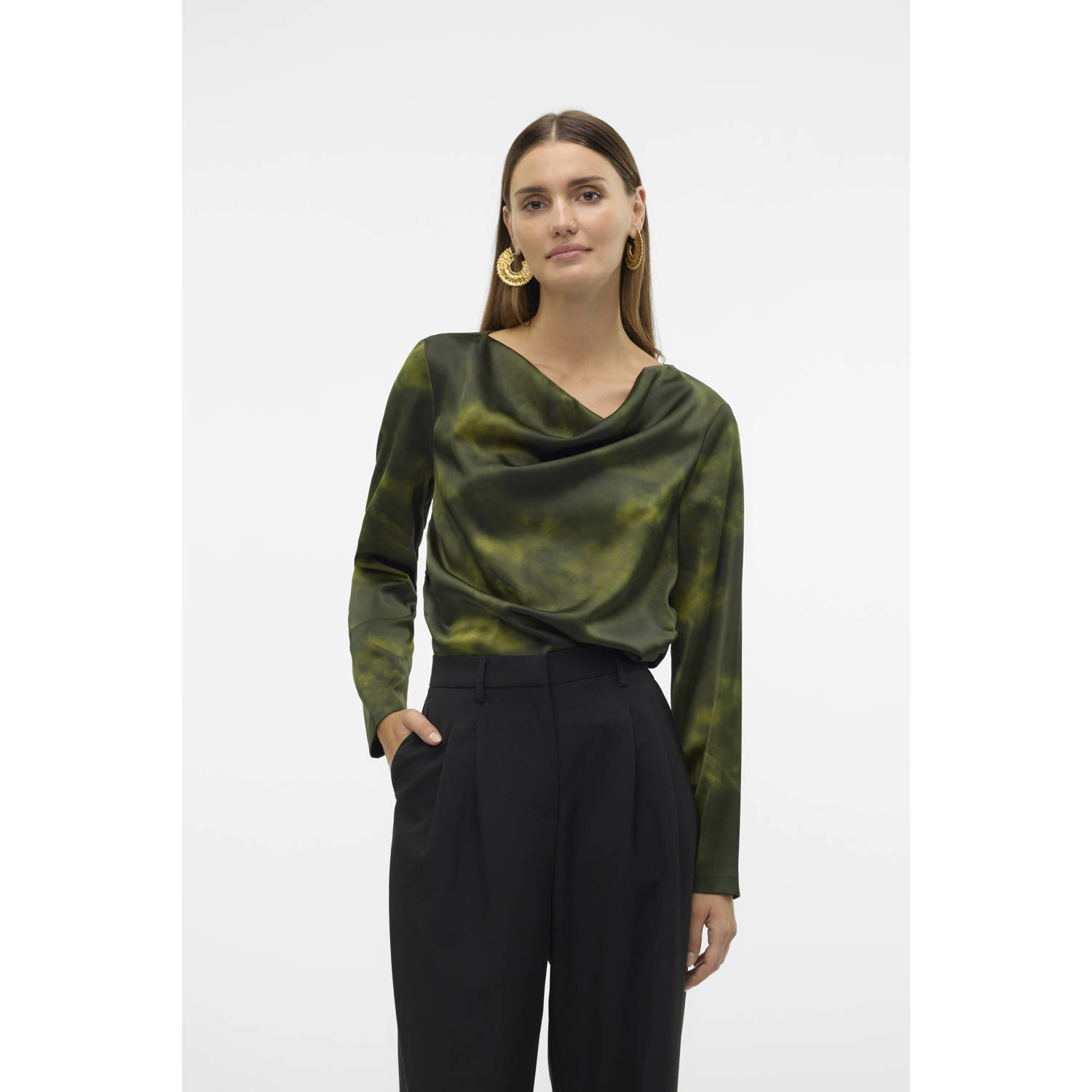 AWARE top met all over print groen