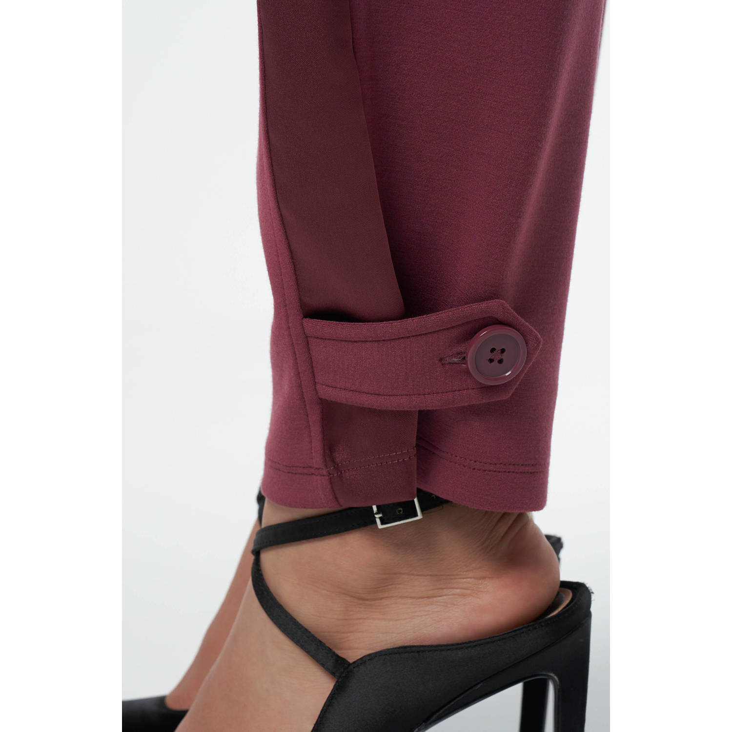 MS Mode slim fit broek donkerrood