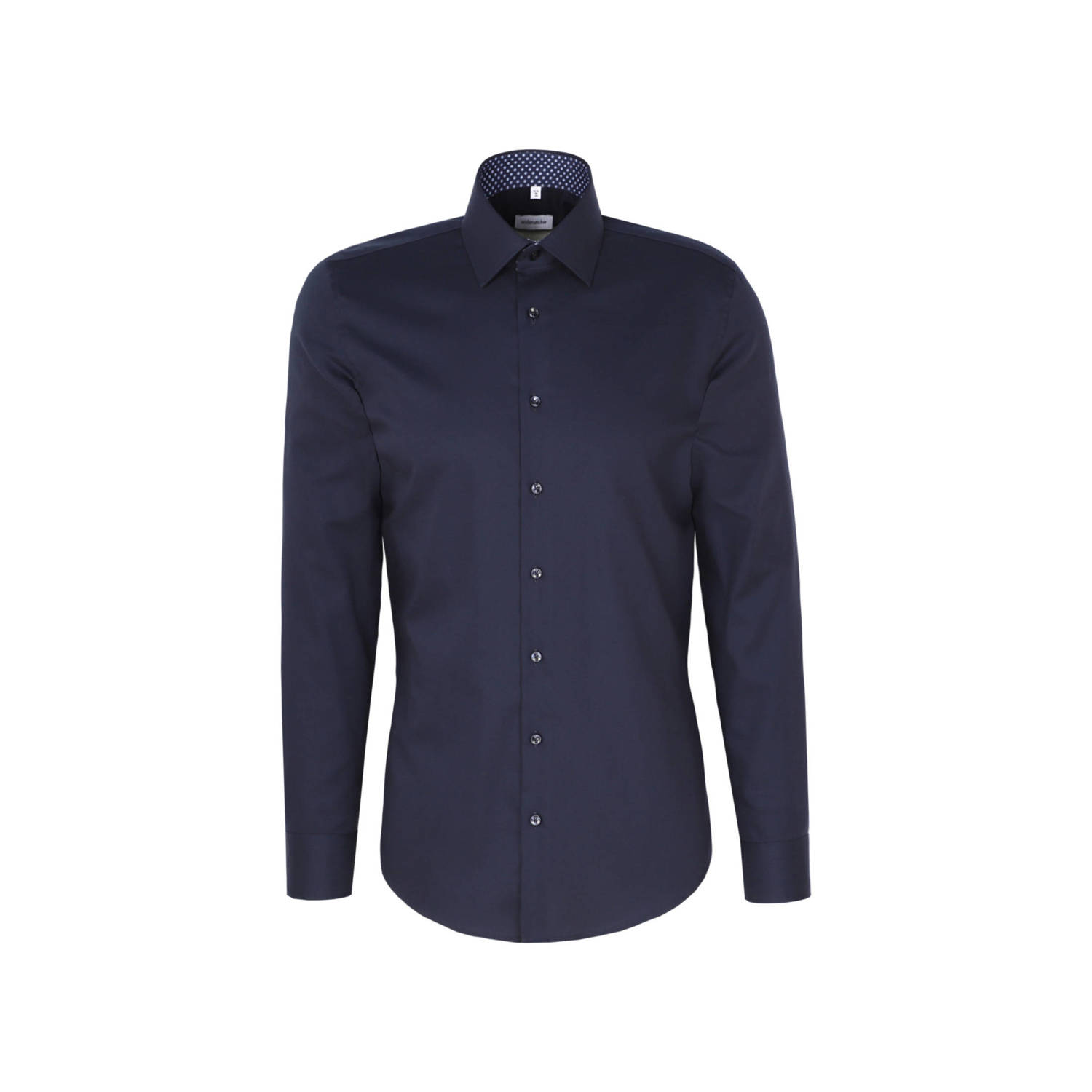 Seidensticker slim fit overhemd donkerblauw