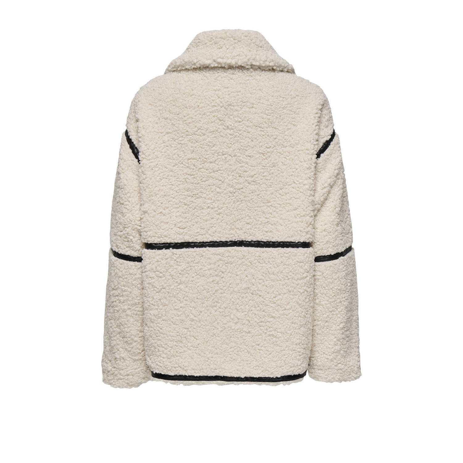 ONLY MATERNITY teddy zwangerschapsjas OLMPARIS ecru zwart