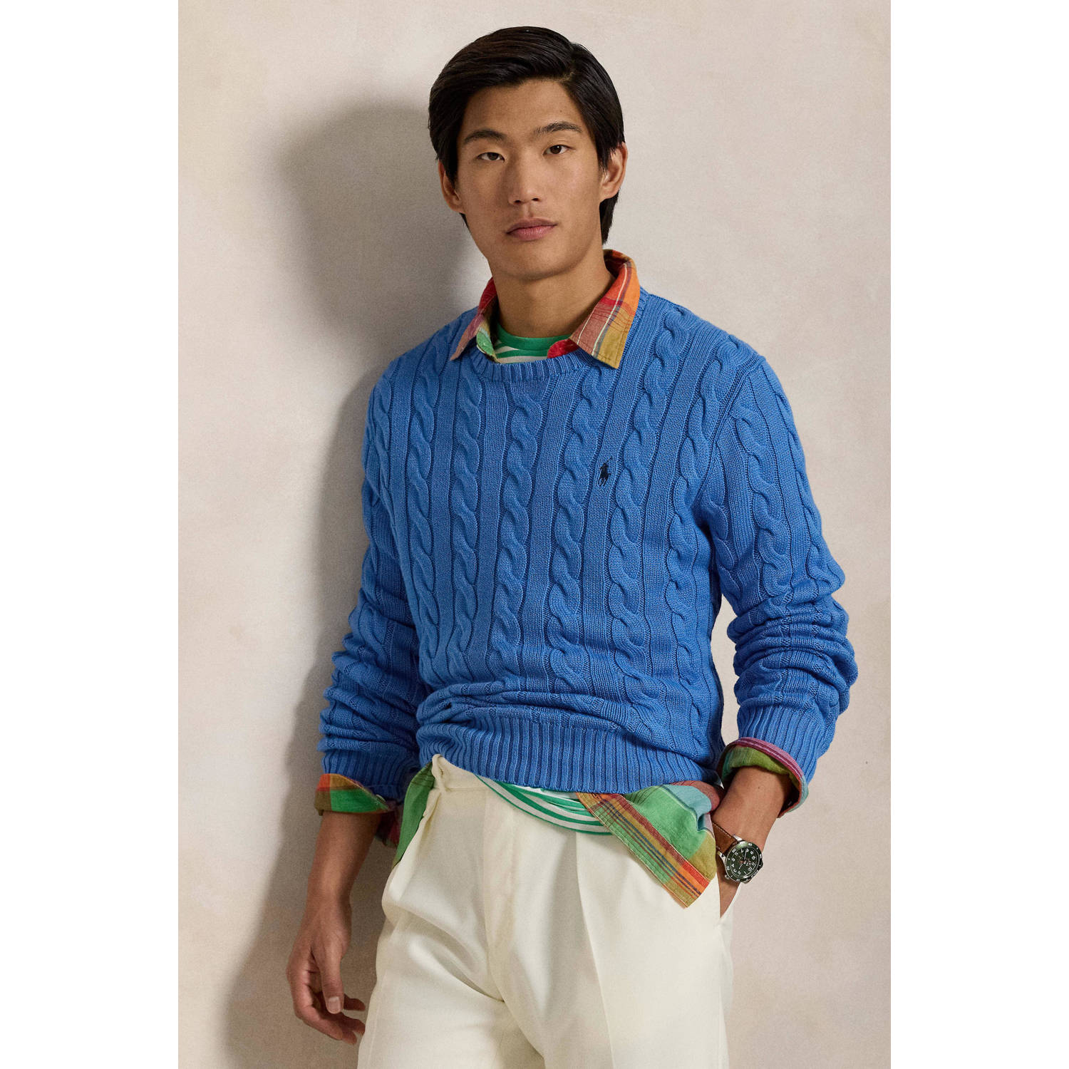 Polo Ralph Lauren Gebreide pullover met ribboorden model 'DRIVER'