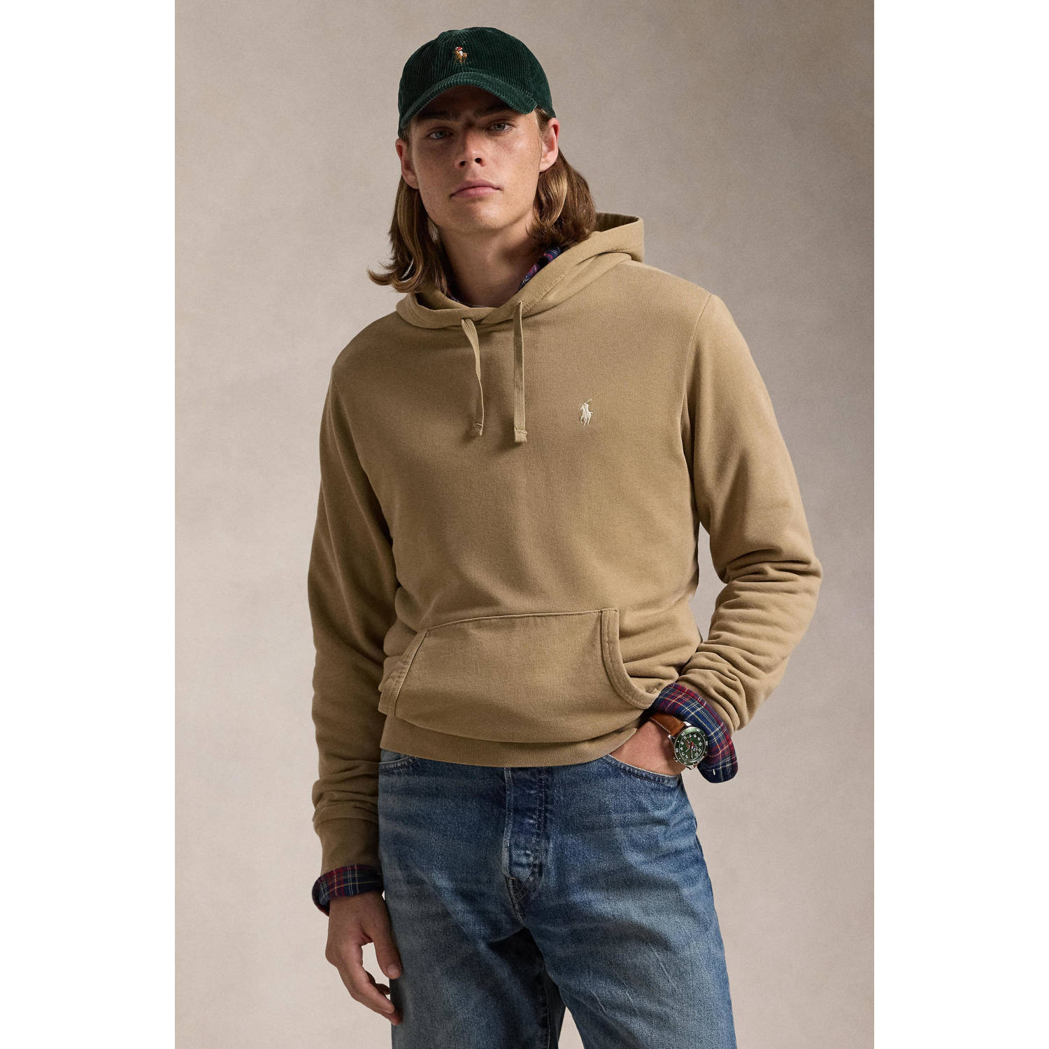 Polo Ralph Lauren Bruine Sweater met Trekkoord Capuchon Brown Heren