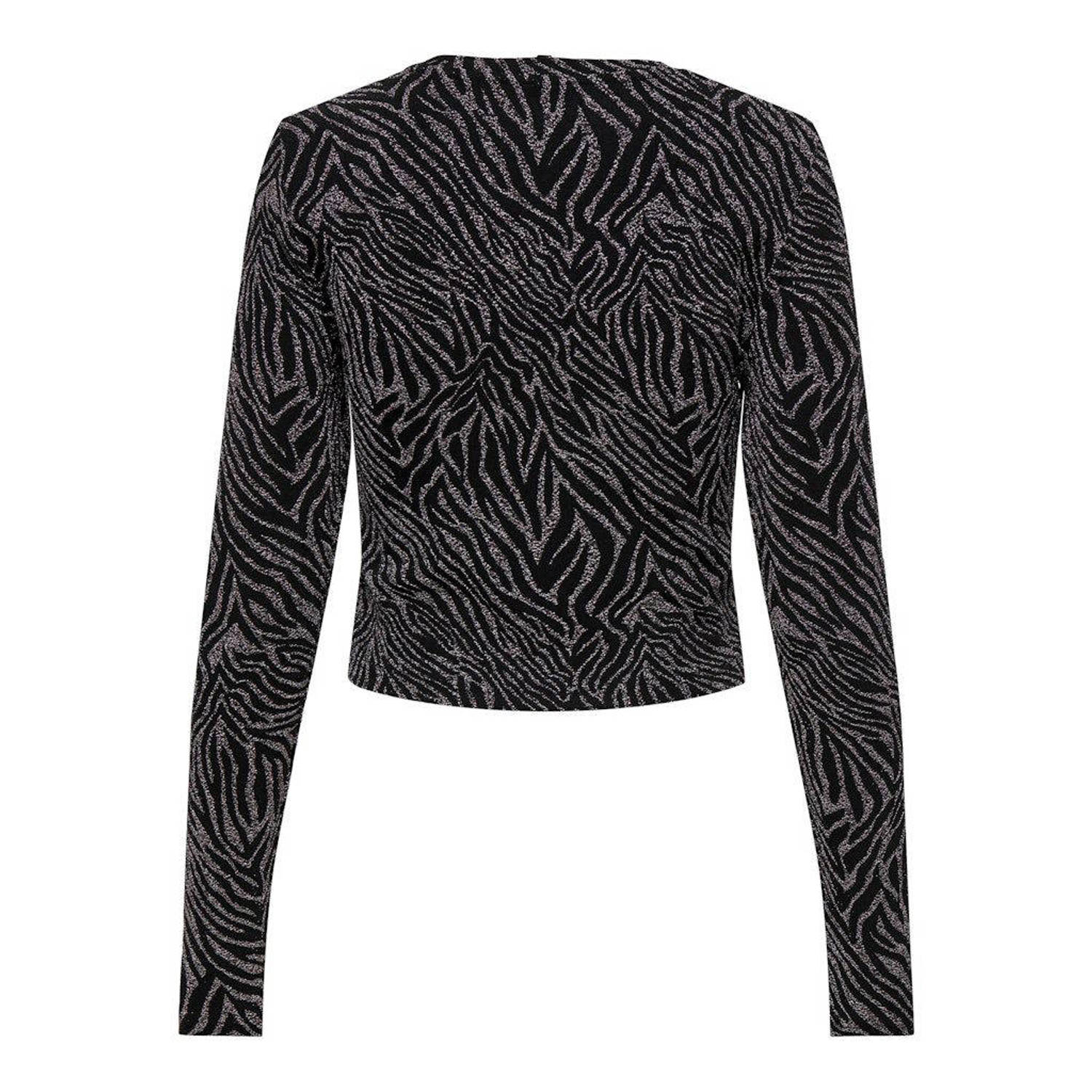 ONLY MATERNITY zwangerschapstop met glitters OLMSHINY zwart grijs