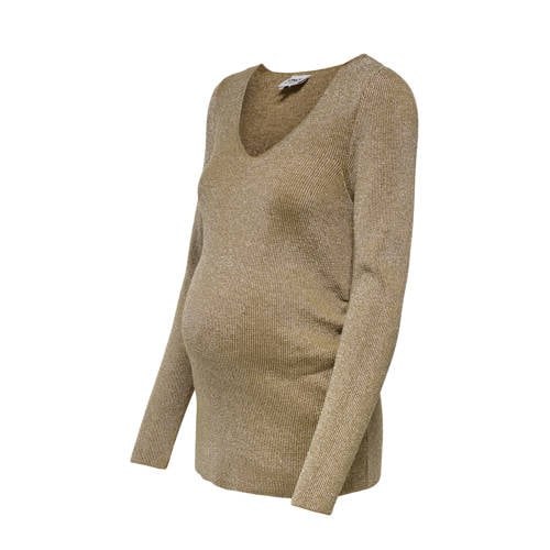 ONLY MATERNITY zwangerschapstop met glitters OLMNINNA goud afbeelding