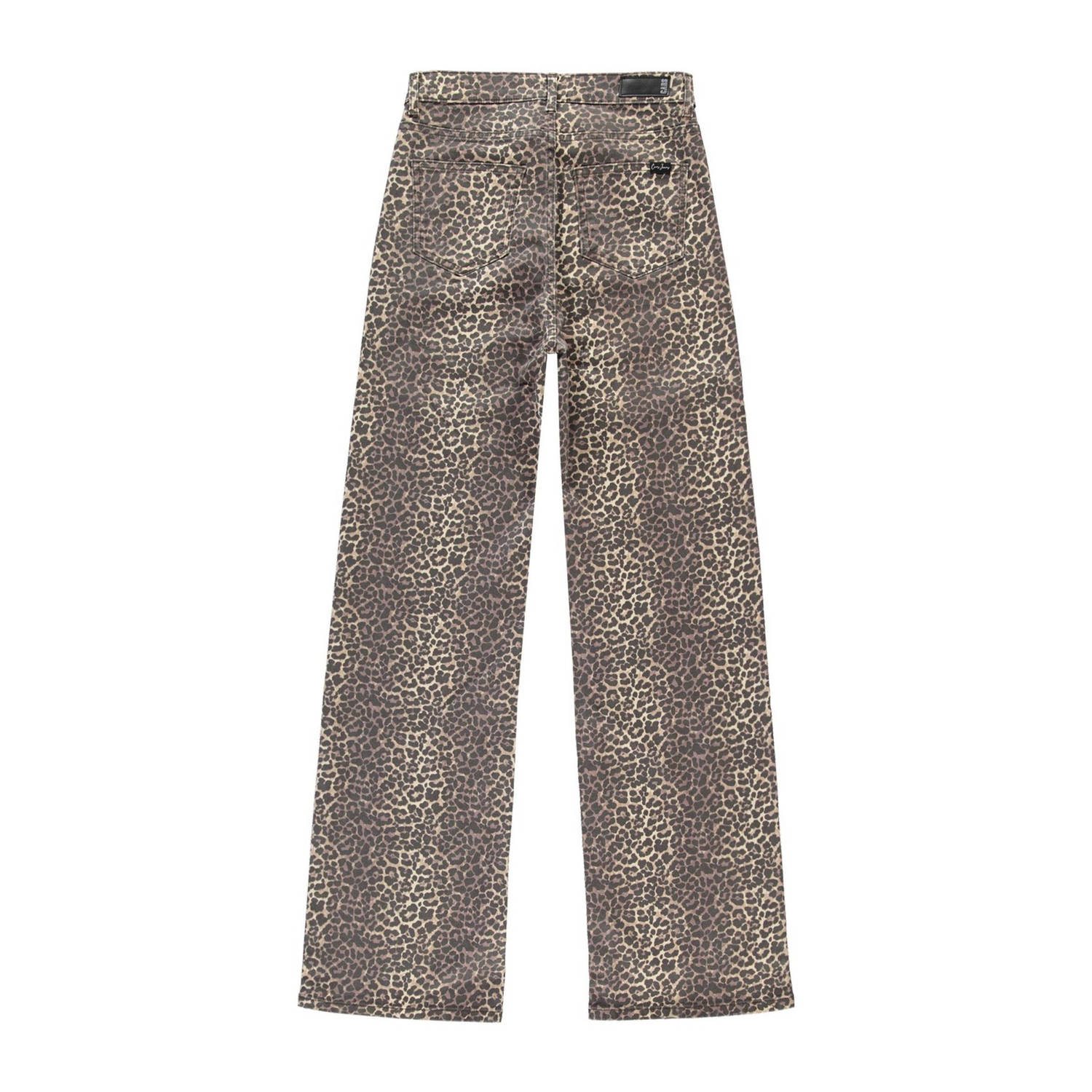 Cars high waist straight jeans met dierenprint bruin zwart