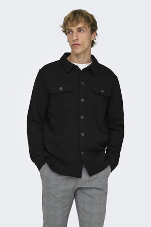 regular overshirt zwart
