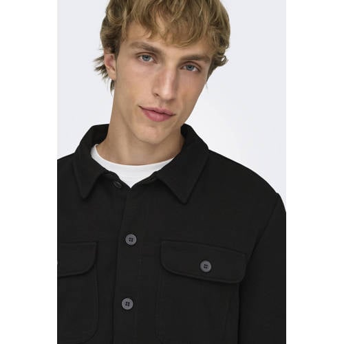 ONLY & SONS regular fit overshirt zwart afbeelding
