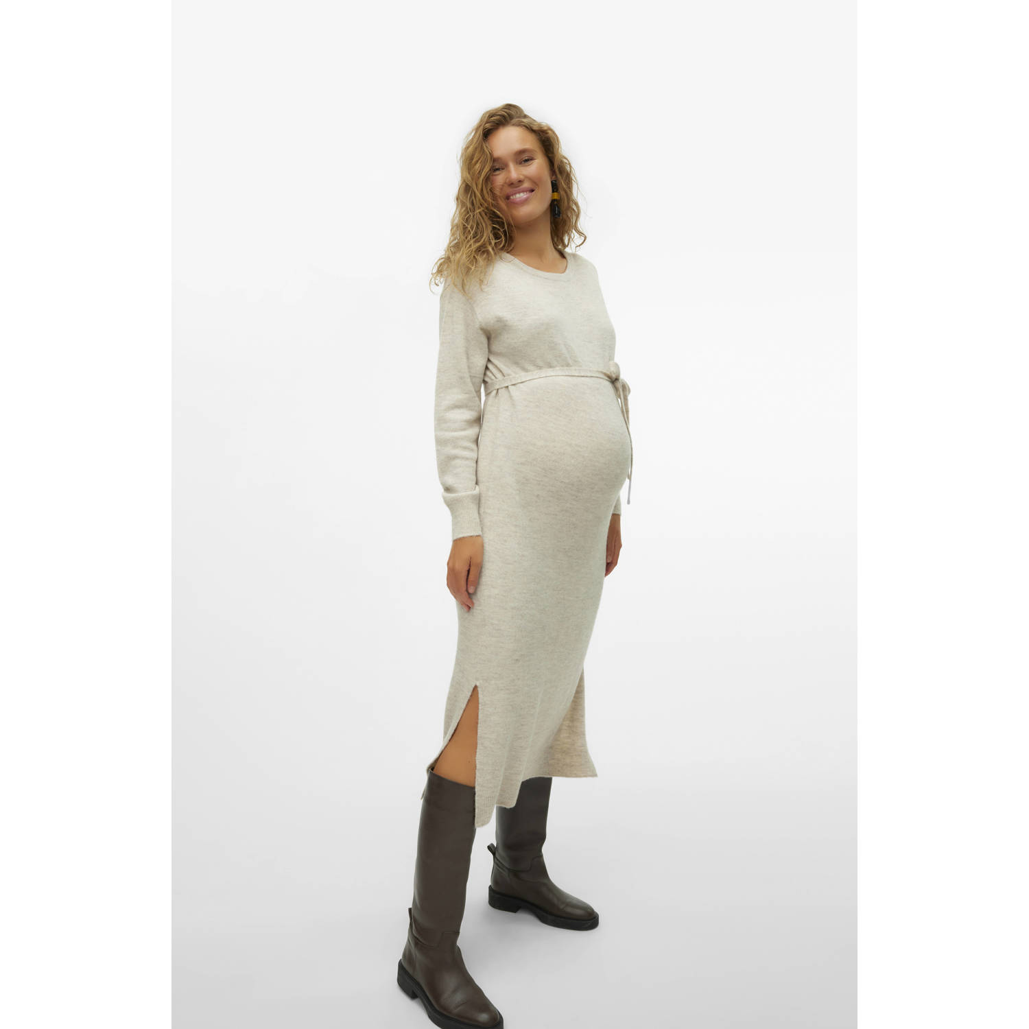 VERO MODA MATERNITY zwangerschapsjurk VMMLEFILE beige