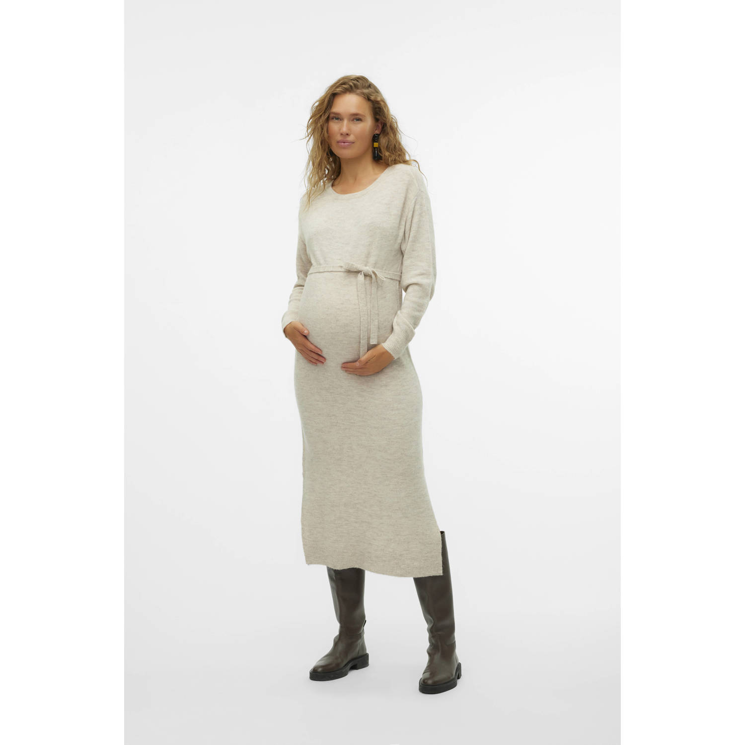 VERO MODA MATERNITY zwangerschapsjurk VMMLEFILE beige