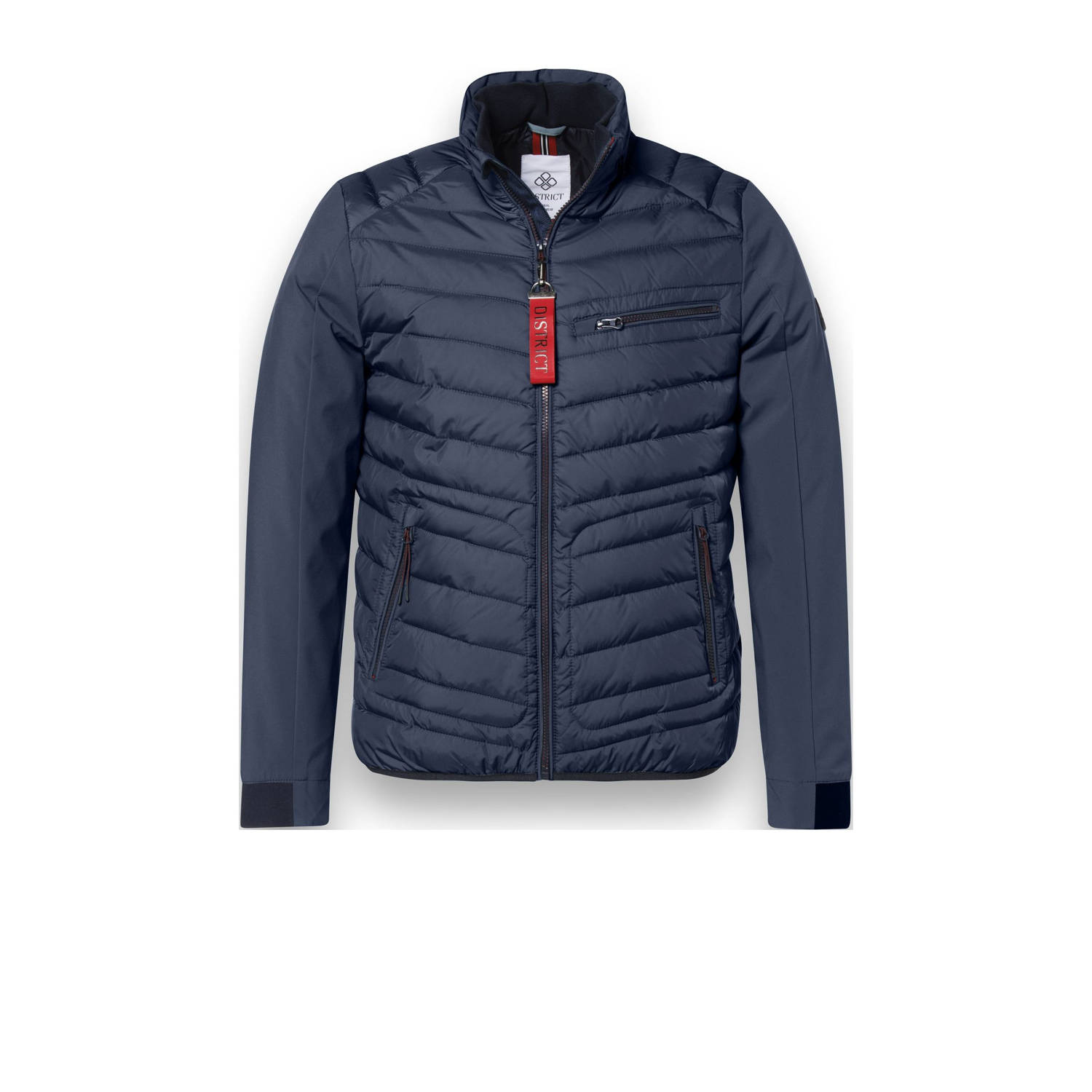 District gewatteerde jas donkerblauw