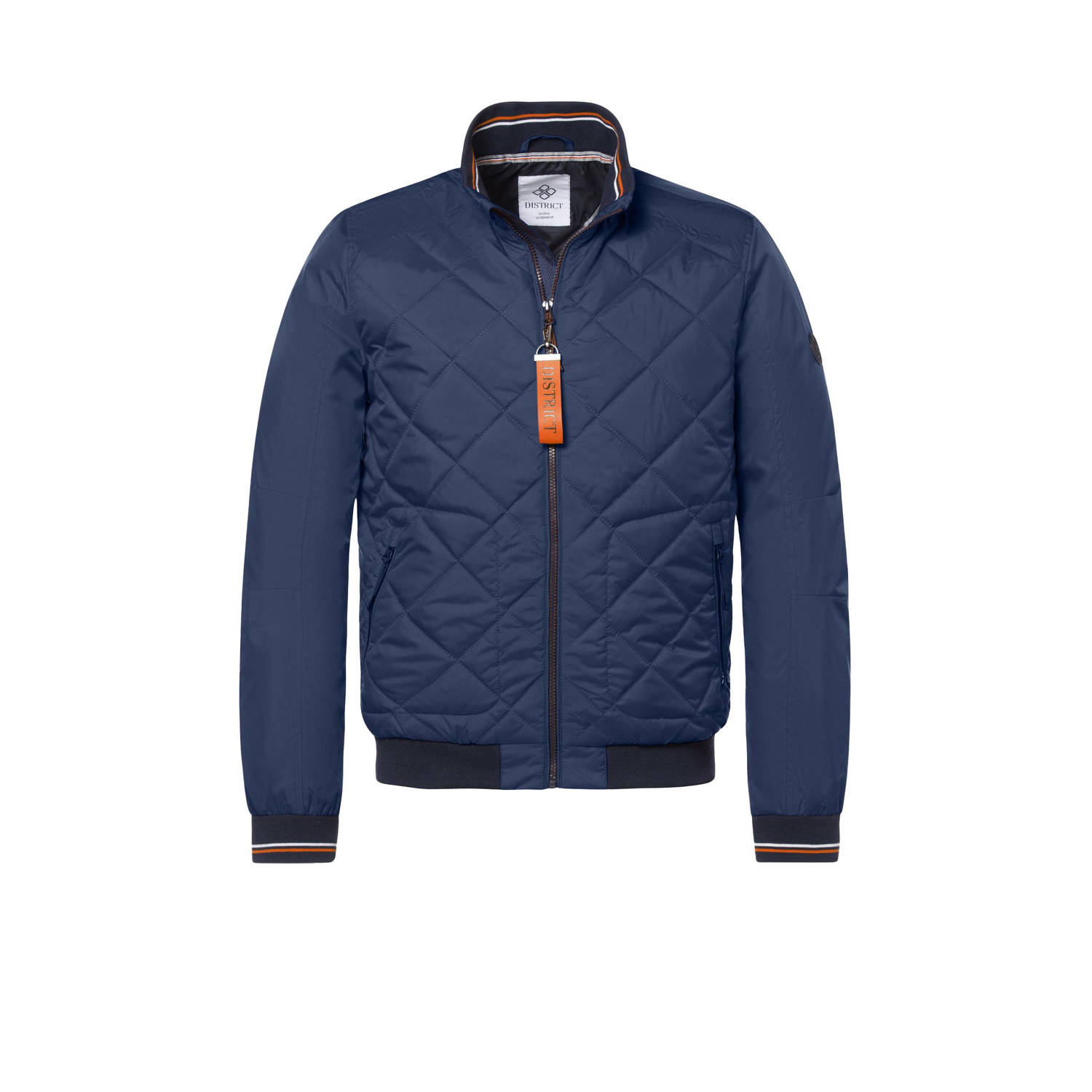 District gewatteerde jas donkerblauw