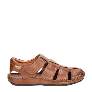   leren sandalen cognac