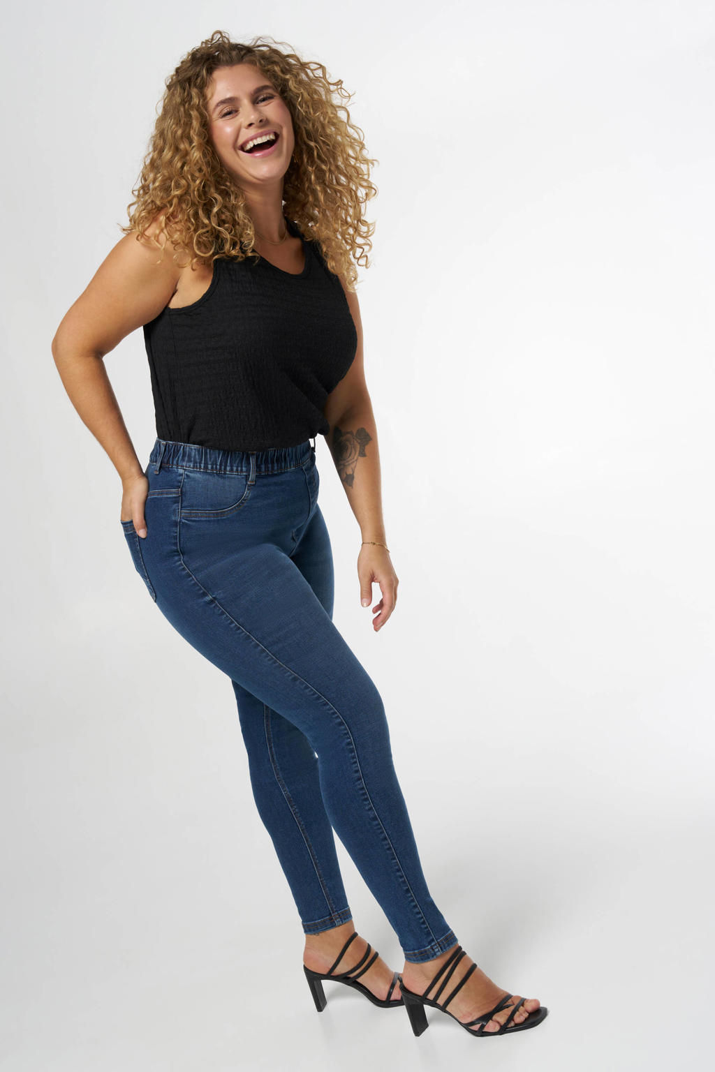 MS Mode skinny jeans dark blue denim