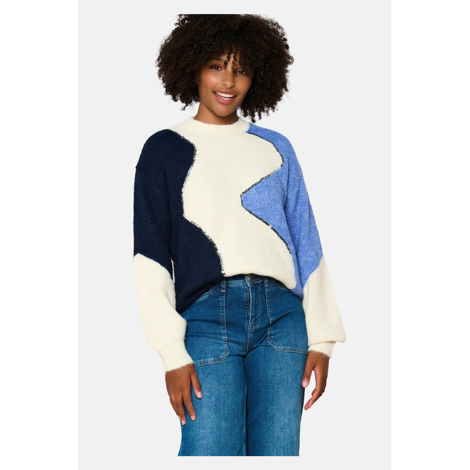 LOLALIZA gebreide trui blauw