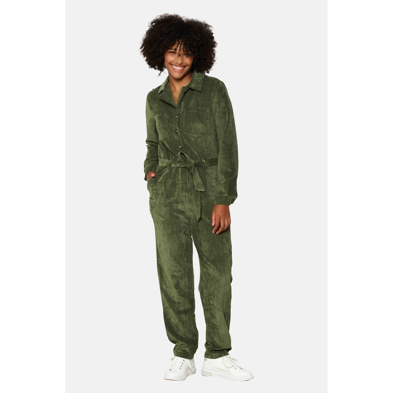 LOLALIZA corduroy jumpsuit donkergroen