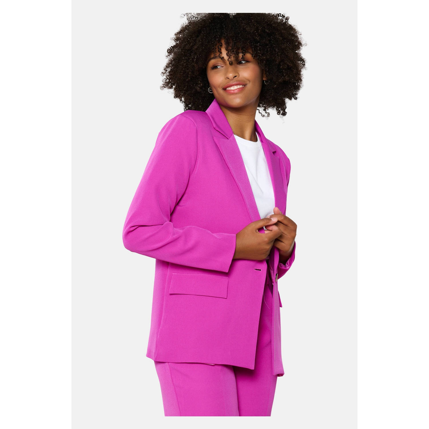 LOLALIZA rechtvallende blazer fuchsia