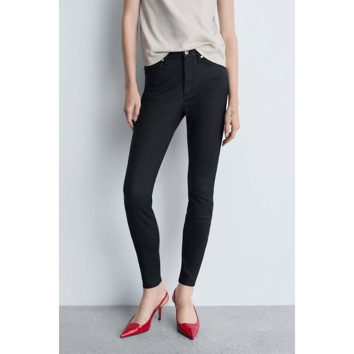 Mango skinny jeans black denim