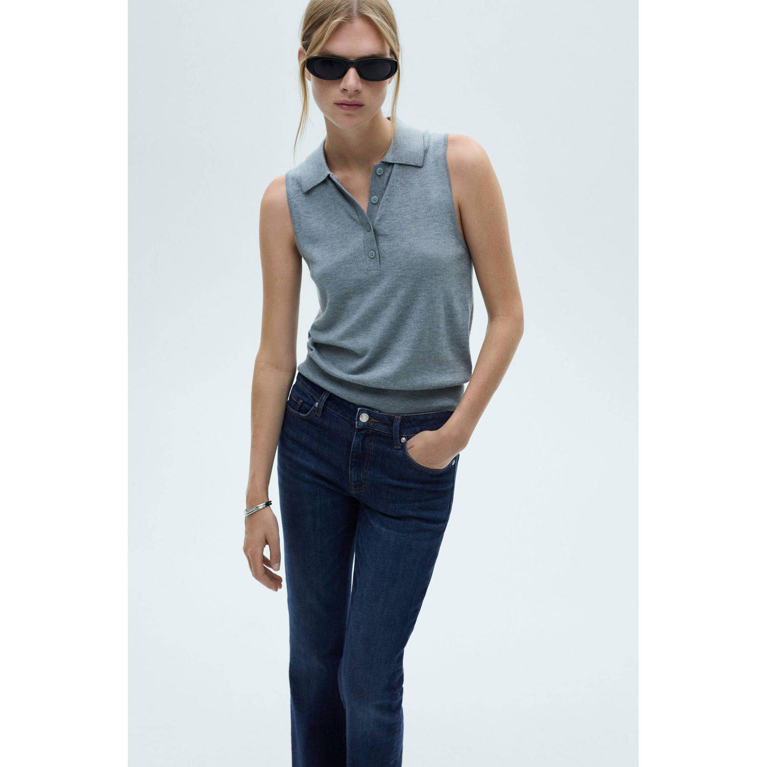 Mango flared jeans dark blue denim