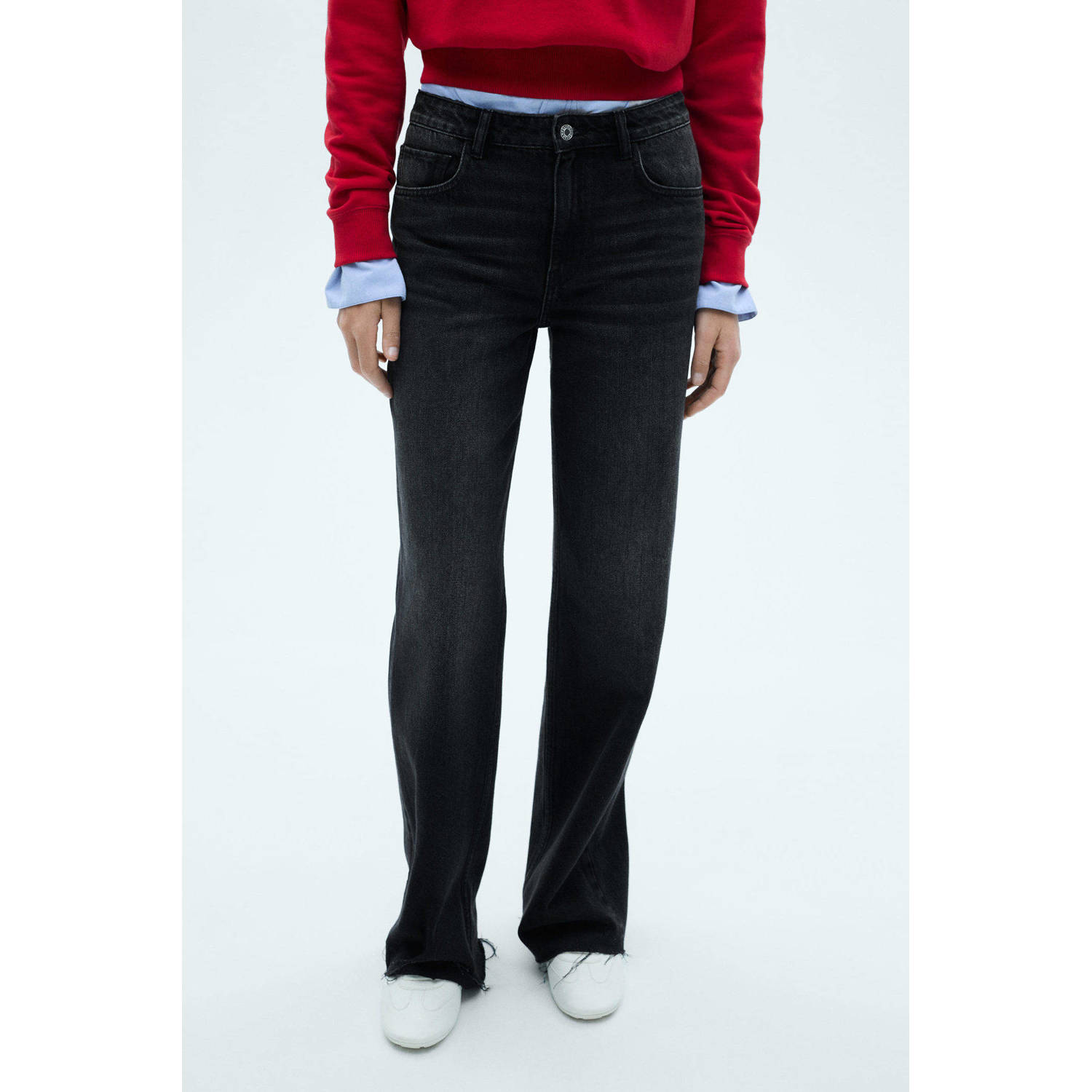 Mango wide leg jeans grey denim