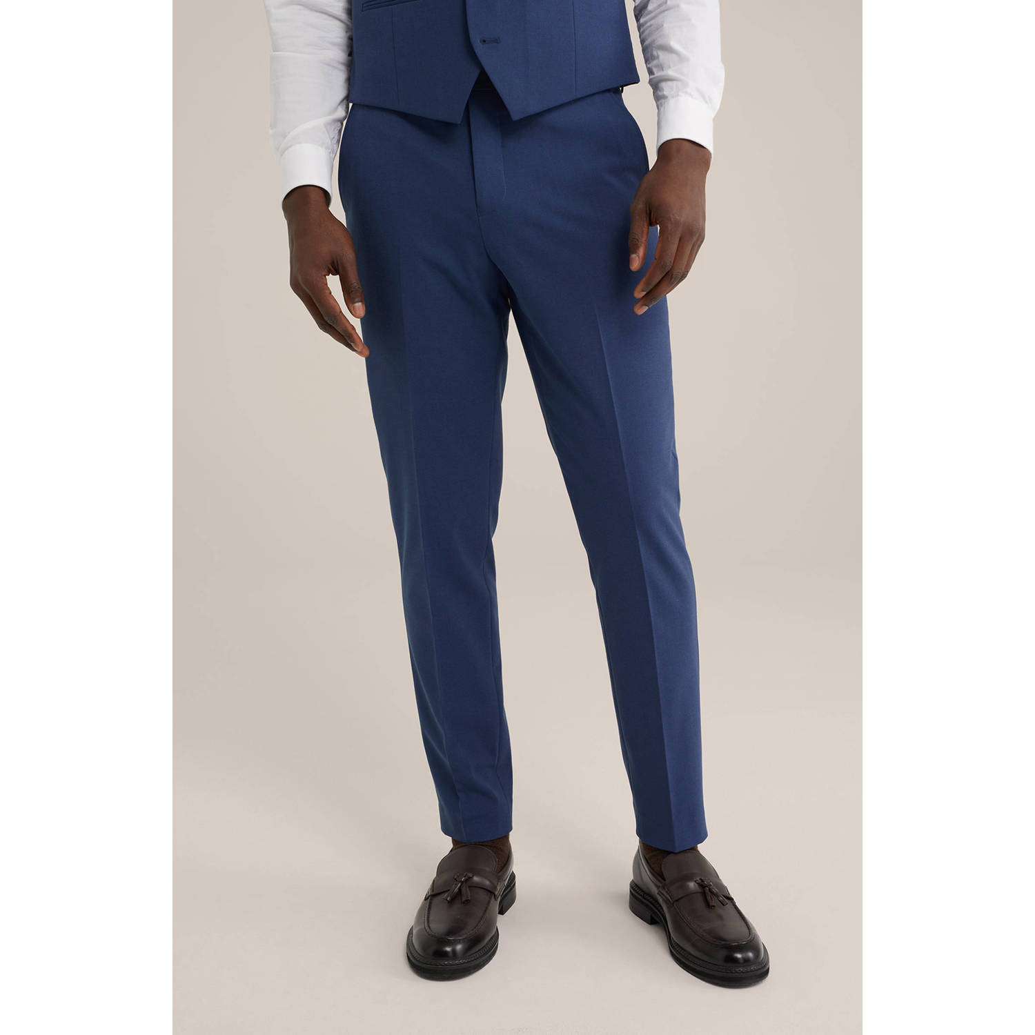 WE Fashion WE Fundamentals slim pantalon blauw