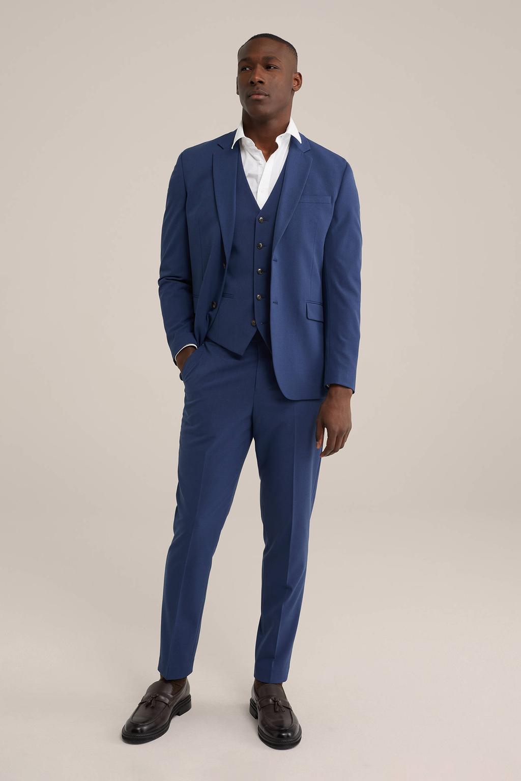 WE Fashion slim pantalon blauw
