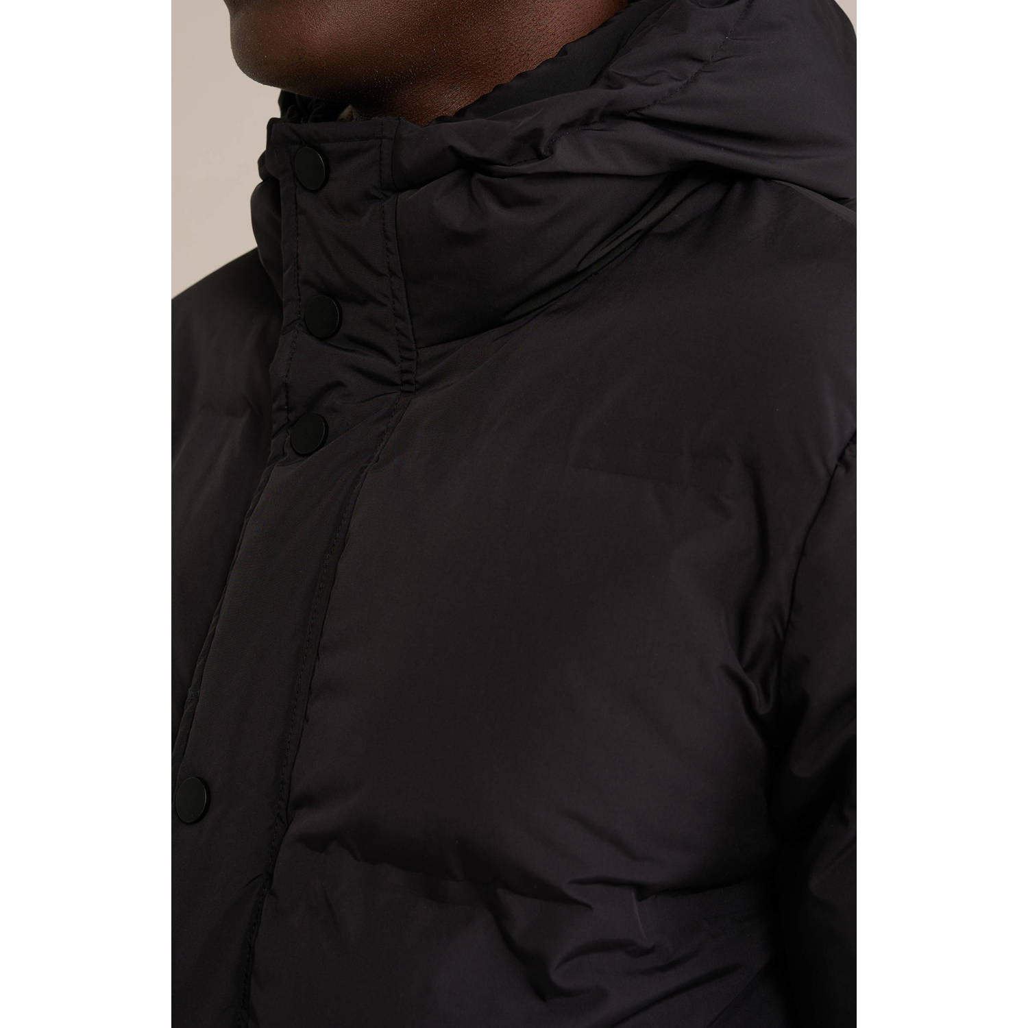 WE Fashion gewatteerde winterjas zwart