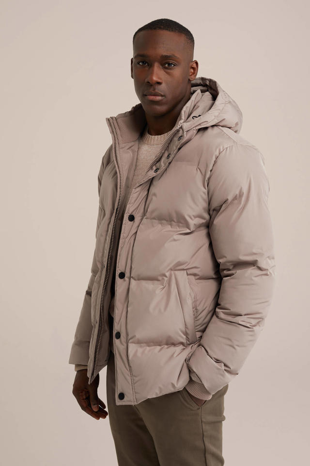 Arctic Seven Gewatteerde winterjas voor heren, gewatteerde winterjas, warme capuchon, AS-333, Donkerblauw, 3XL