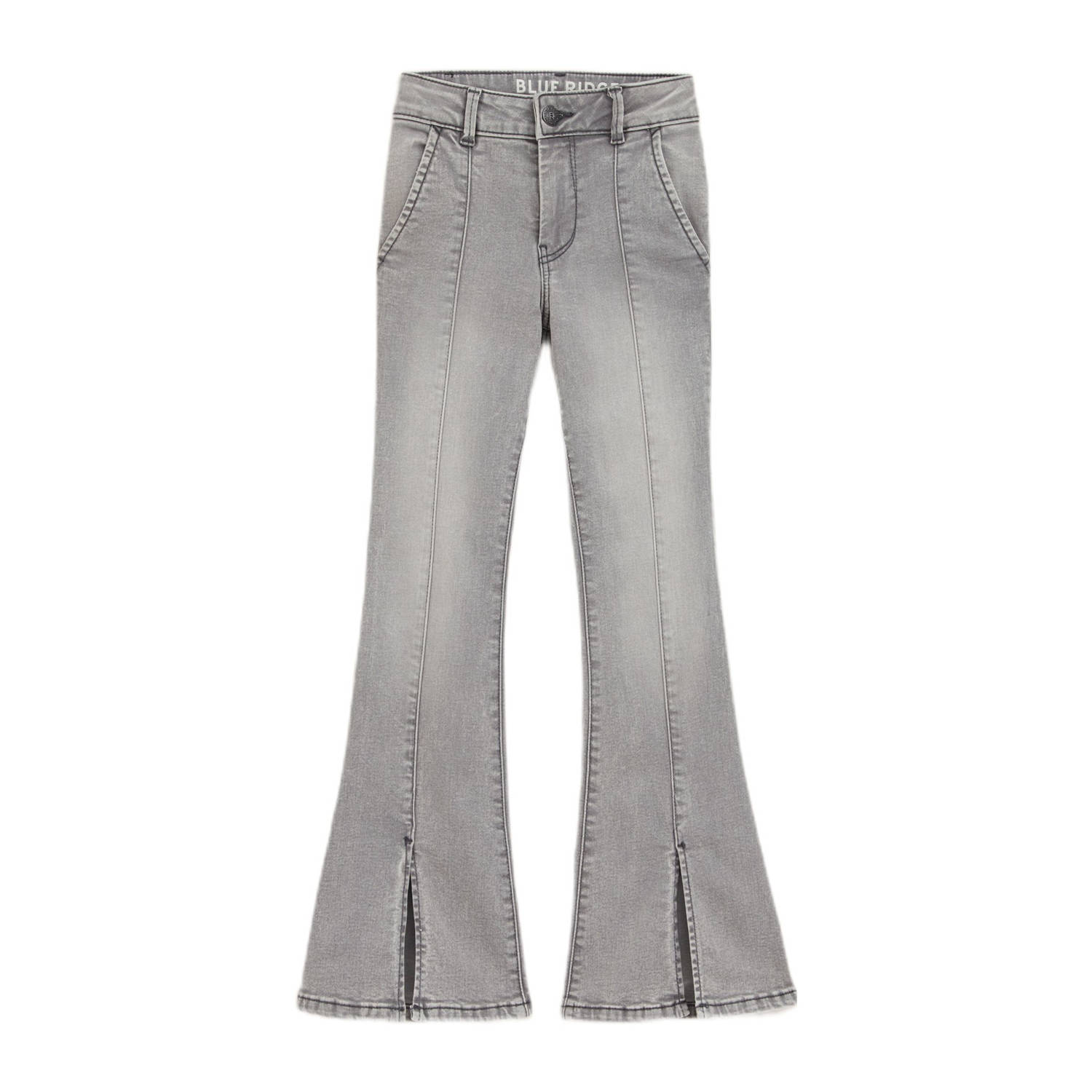 WE Fashion high waist flared jeans light grey denim