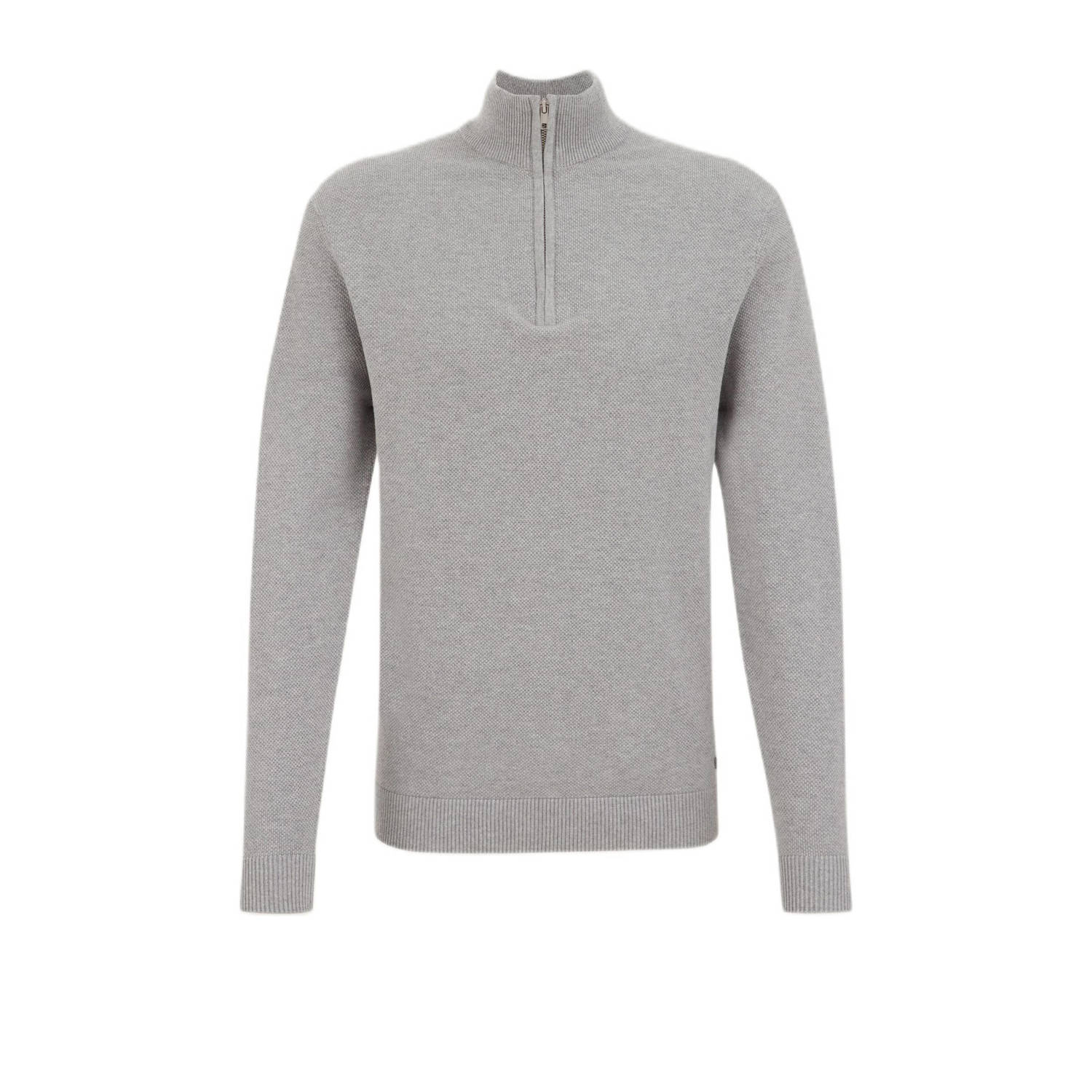 WE Fashion gebreide trui lichtgrijs