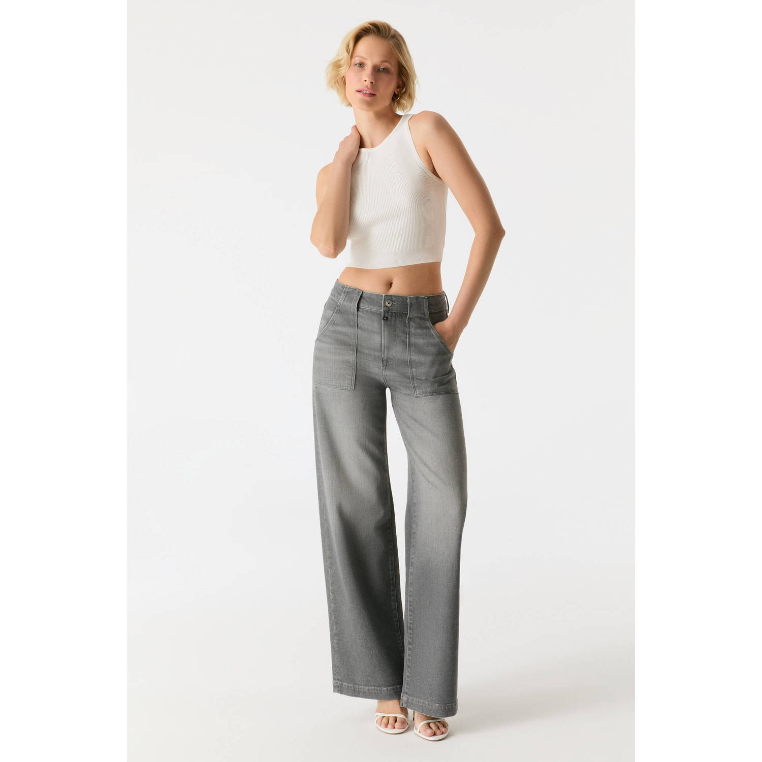 Cup of Joe Denim wide leg jeans Lulu grey denim