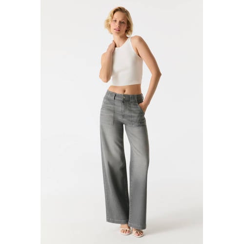 Cup of Joe Denim wide leg jeans Lulu grey denim afbeelding