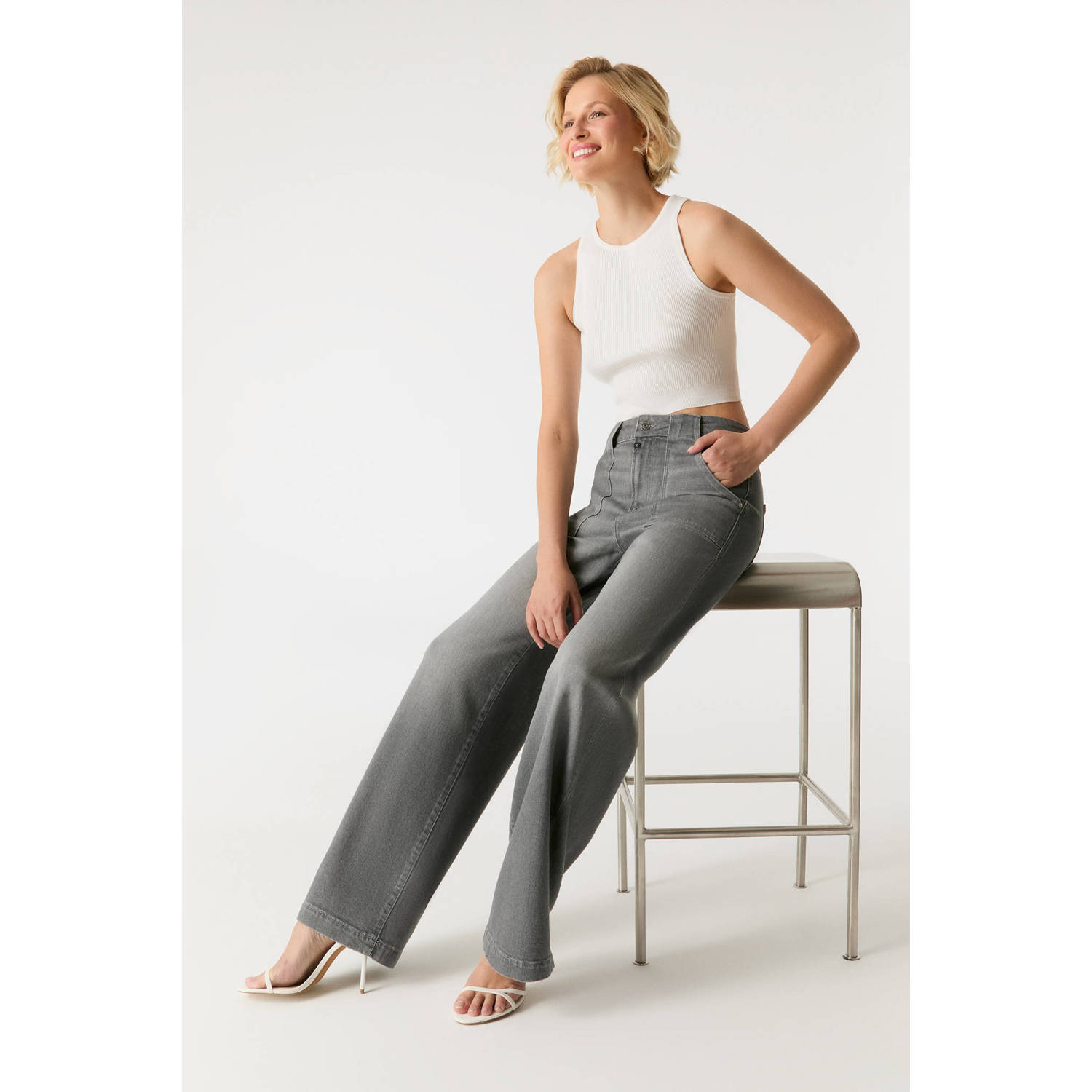 Cup of Joe Denim wide leg jeans Lulu grey denim