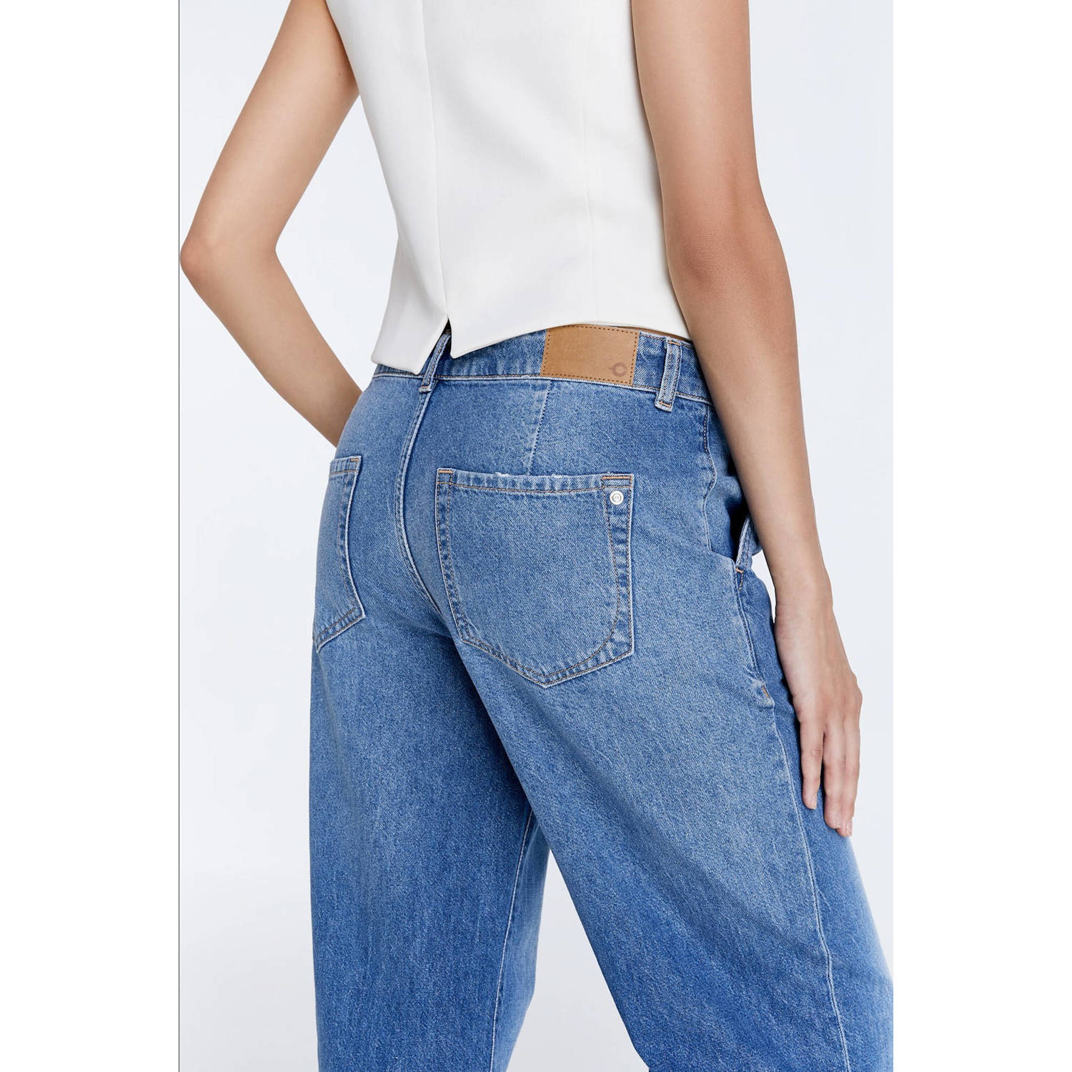 Cup of Joe Denim low waist wide leg jeans Maxine medium blue denim