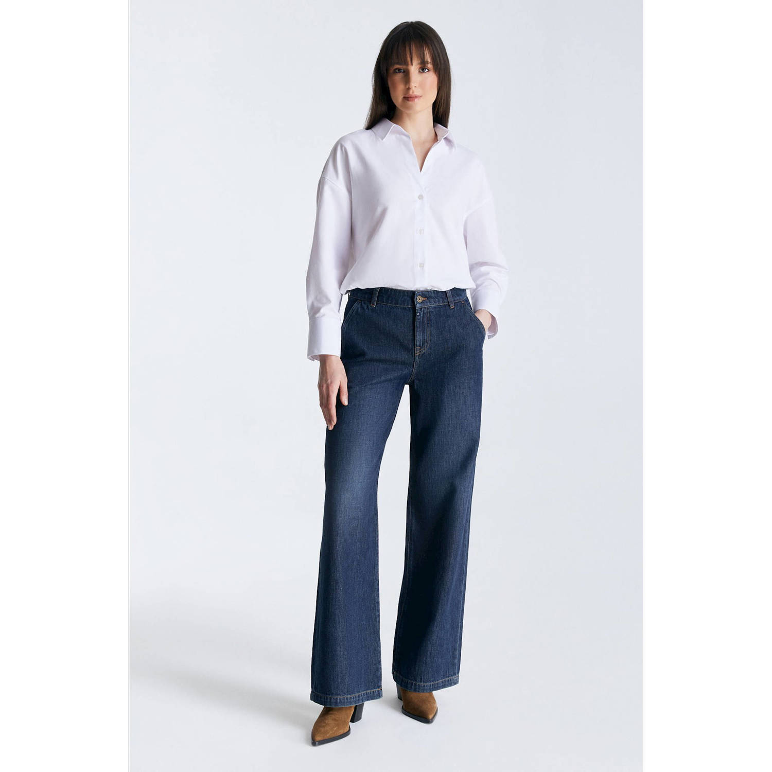 Cup of Joe Denim wide leg jeans Maxine deep blue denim