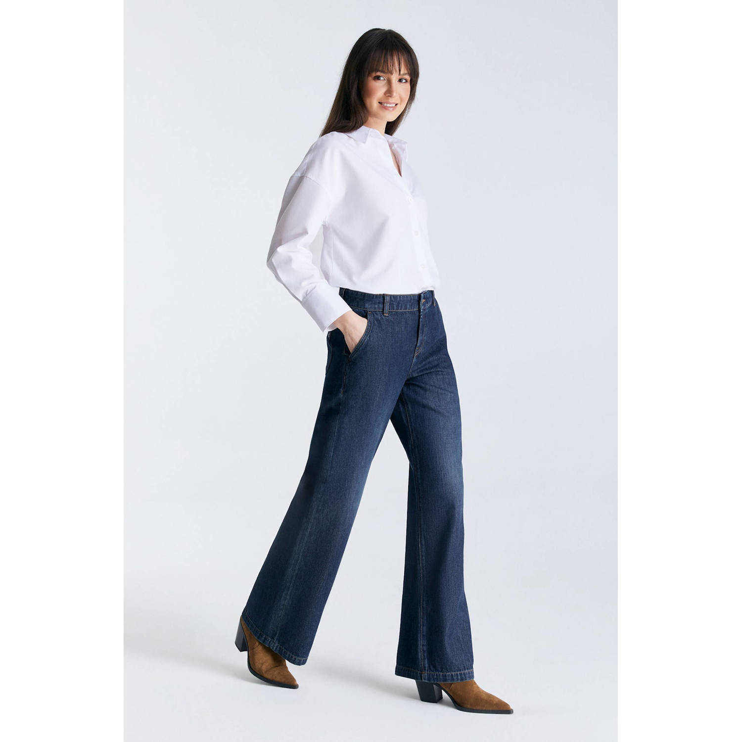 Cup of Joe Denim wide leg jeans Maxine deep blue denim