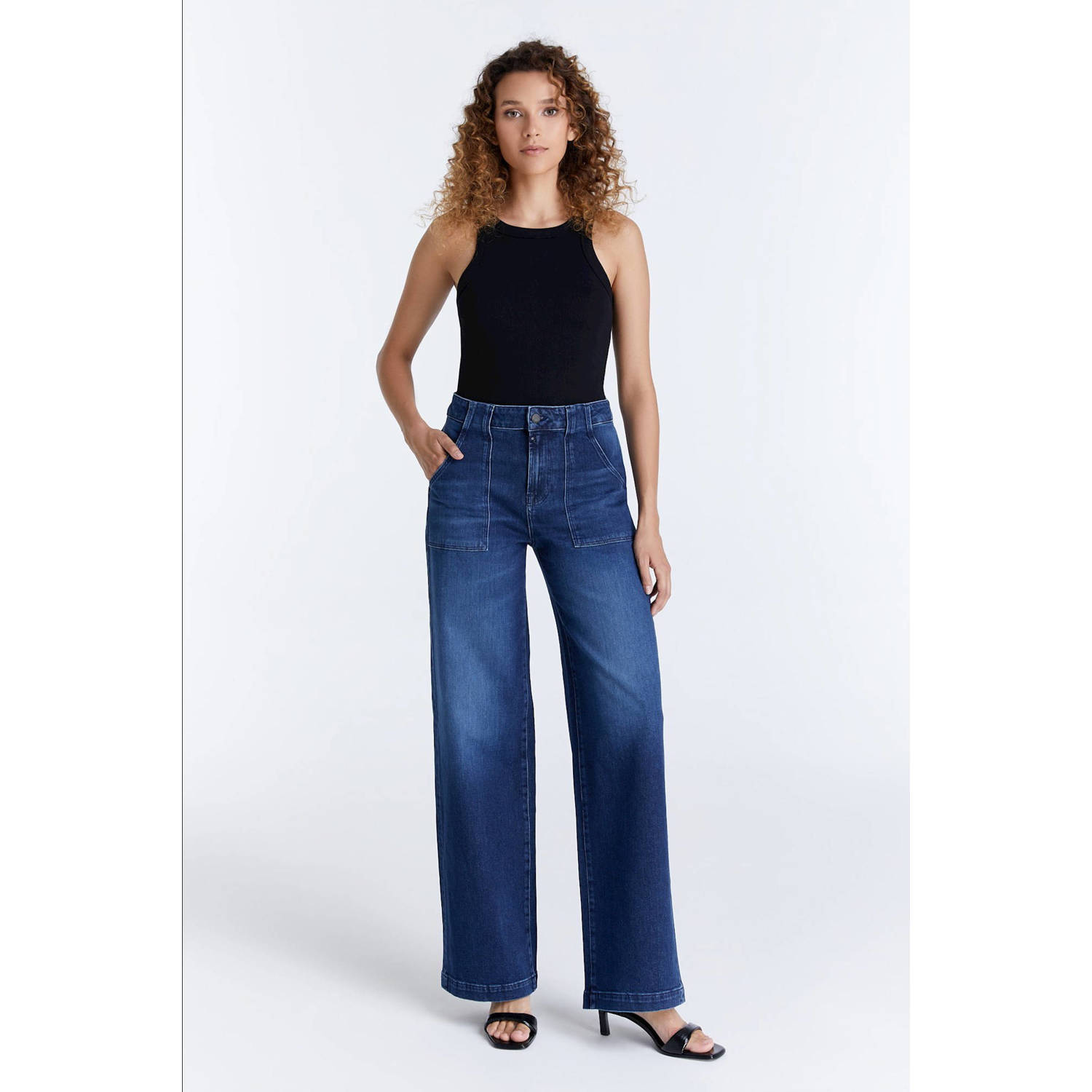 Cup of Joe Denim wide leg jeans Lulu dark blue denim