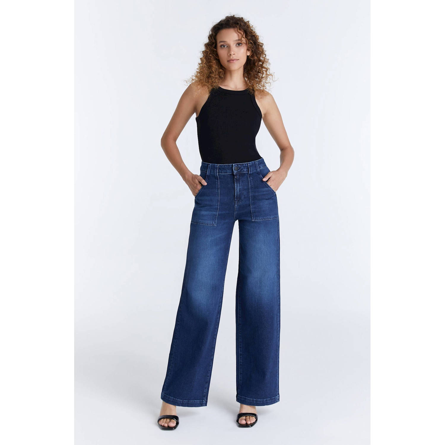 Cup of Joe Denim wide leg jeans Lulu dark blue denim